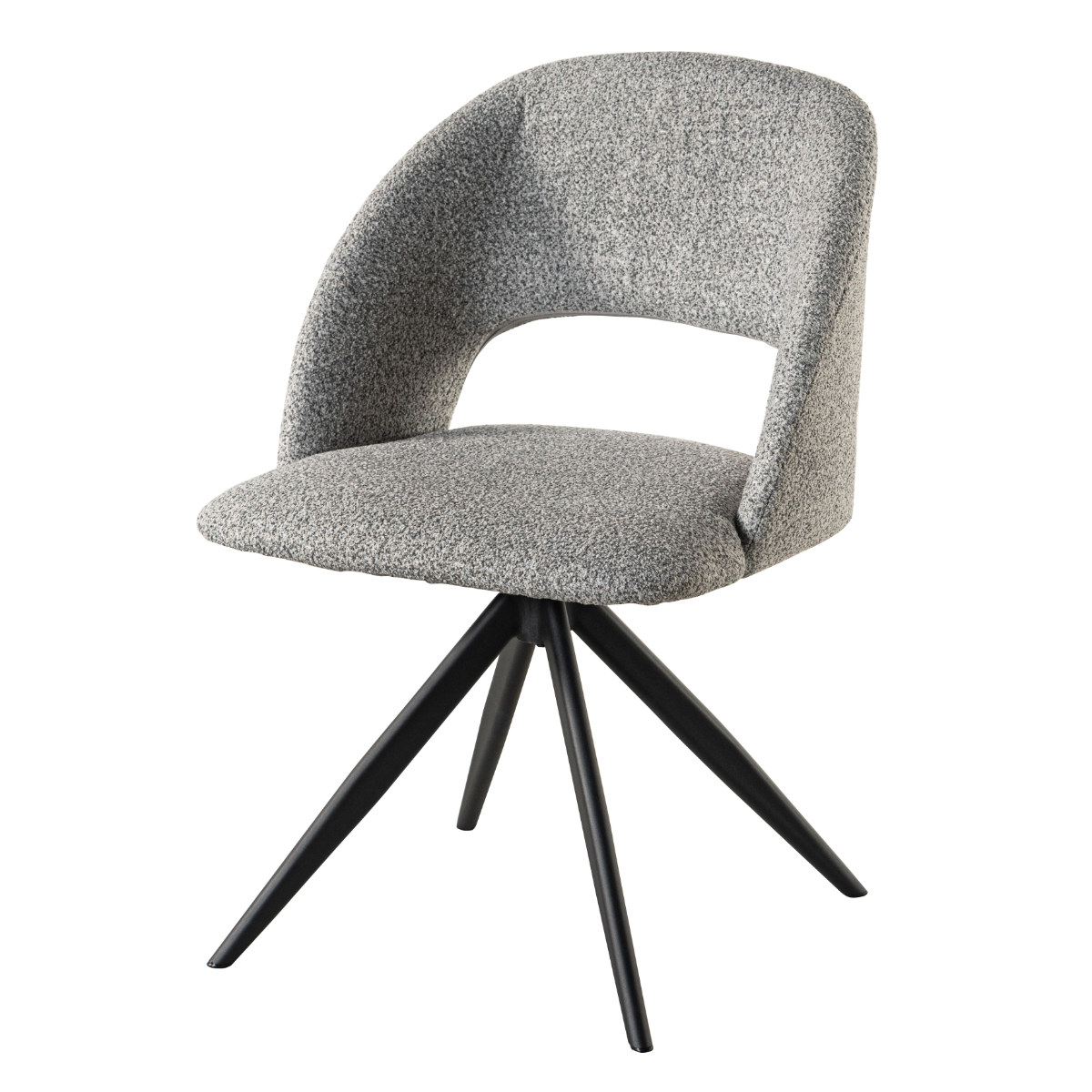 ダイニングチェア 座面高45cm 回転 ファブリック モダン ( チェア ダイニング イス 椅子 食卓椅子 回転椅子 デスクチェア 360度回転 ウレタン 疲れにくい いす 食卓 リビング リビングチェア シンプル おしゃれ 立ち座り 楽 ) 【ライトグレー】 ライトグレー