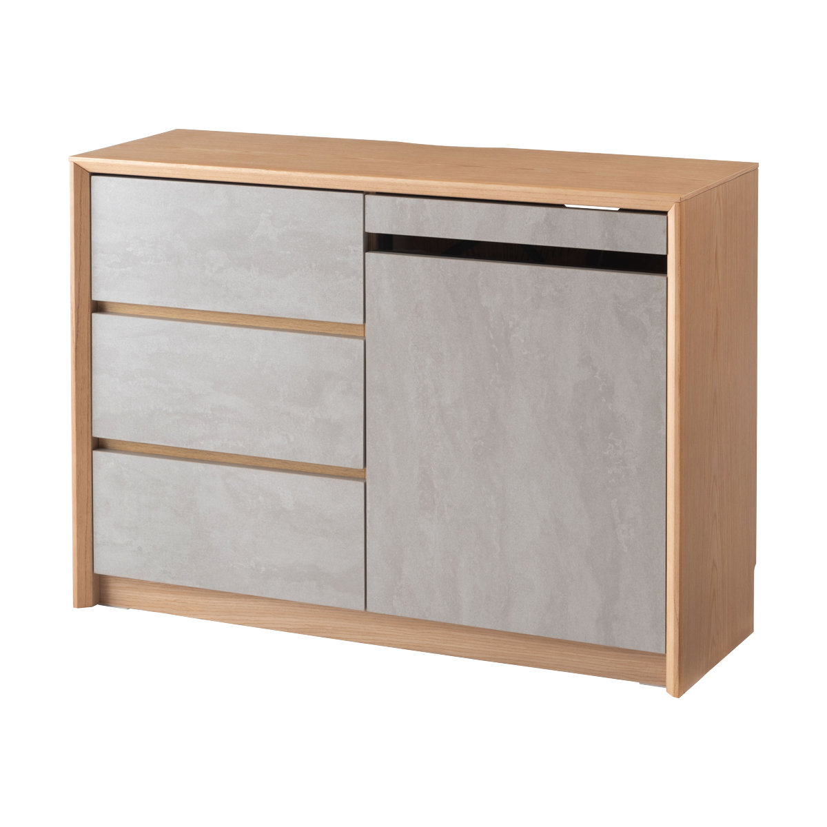 form サイドボード 幅100cm プラント 木目調 天然木 石目調 可動棚 ( リビングボード 石目調 大容量 スライドレール 引出し フォーム 本棚 ラック 引き出し テレビ台 リモコン操作OK )