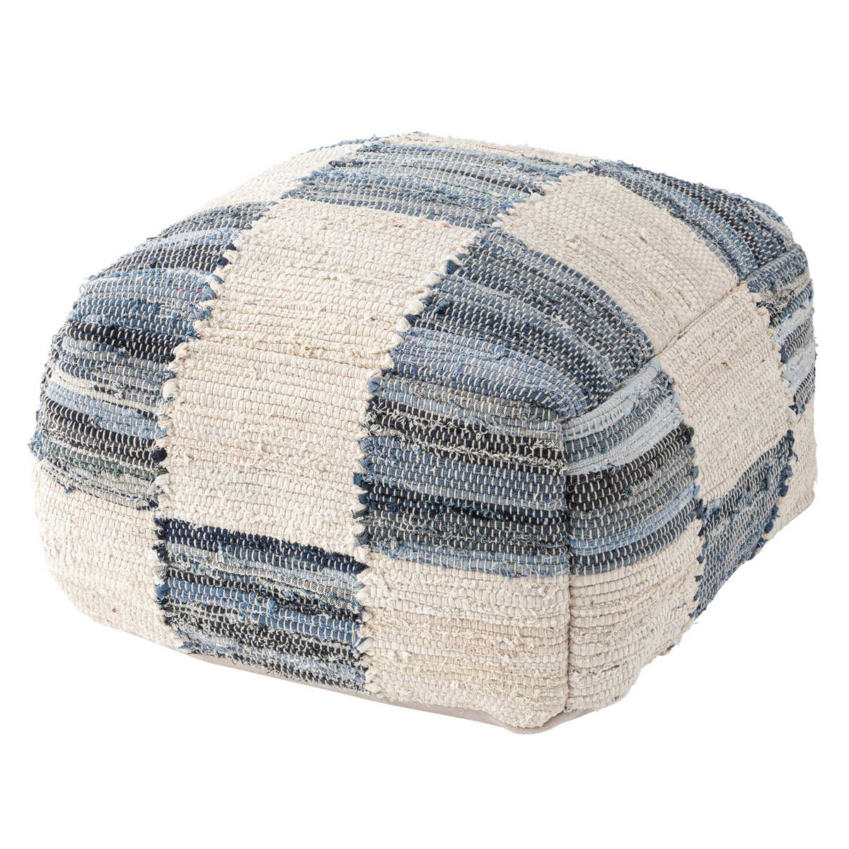 キューブスツール 高さ39cm スツール おしゃれ 北欧 完成品 ( 椅子 ビーズクッション オットマン 足置き クッション フロアクッション 腰掛け 四角 スクエア コットン 布地 ファブリック スツールクッション ローチェア ) 【ブルー】 ブルー