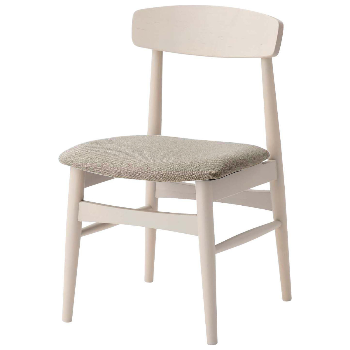 ダイニングチェア 座面高43cm 天然木フレーム 完成品 ( チェア ダイニング イス 椅子 食卓椅子 木製 肘なし ファブリック アームレス バーチ材 ホワイト 白 いす 食卓 リビング リビングチェア シンプル 北欧 おしゃれ ) 【ベージュ】 ベージュ