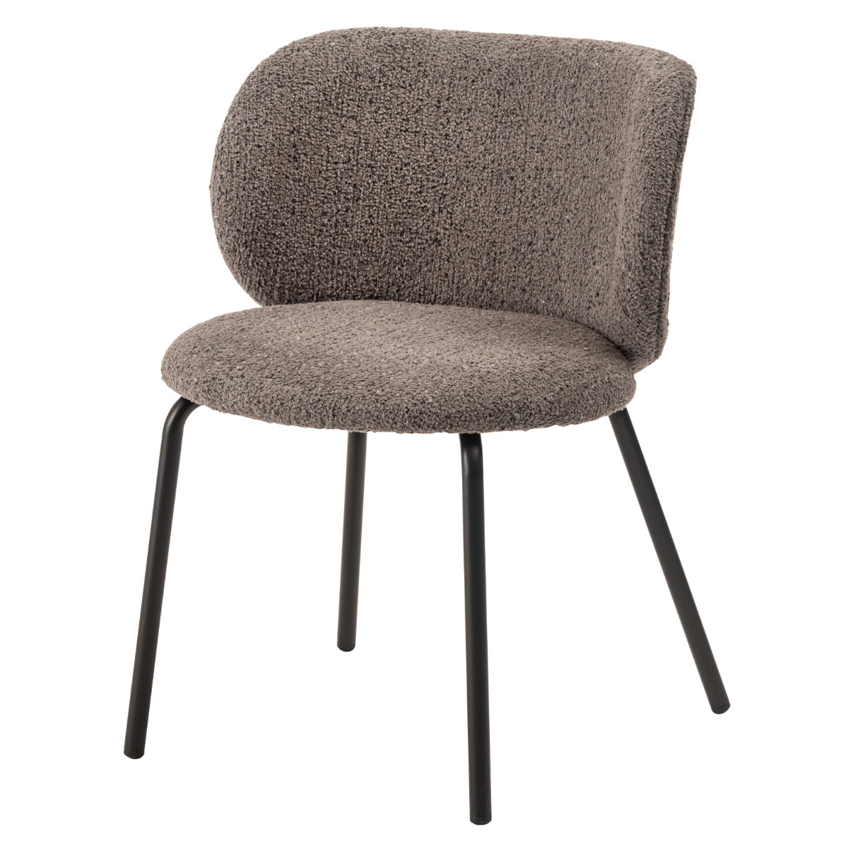 ダイニングチェア 座面高45cm ファブリック ( チェア ダイニング イス 椅子 食卓椅子 肘なし アームレス リビングチェア 背もたれ カーブ いす 食卓 リビング シンプル スチール脚 デスクチェア ) 【グレー】 グレー