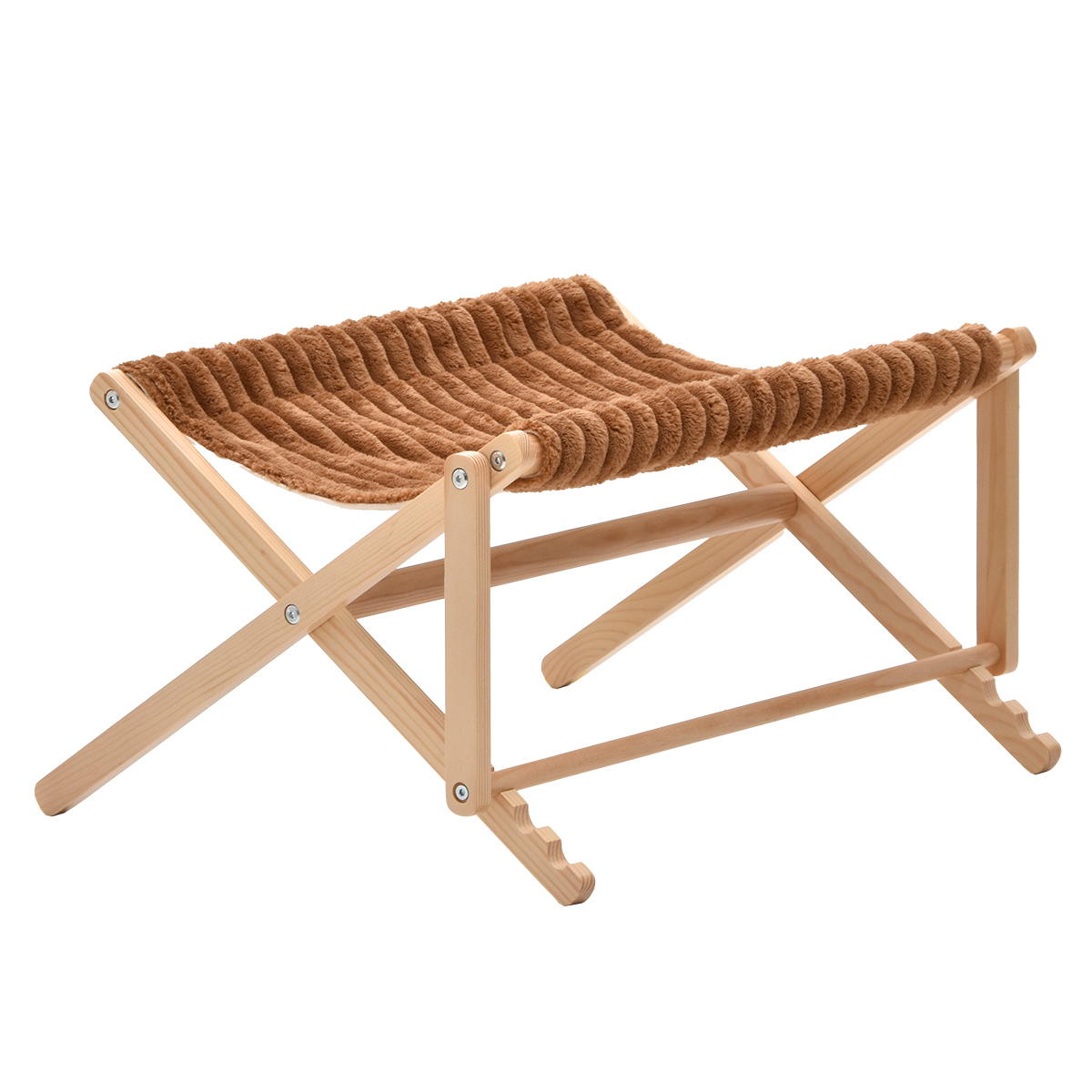 ペットベッド 折りたたみ ペットハンモック Mofcot ベース&カバー セット ( ペット ベッド ペット用 犬 猫 小動物 おしゃれ ハンモック 天然木 ペットソファ ソファ シンプル インテリア ペット用ハンモック ふわふわ さらさら ) 【ブラウン】 ブラウン