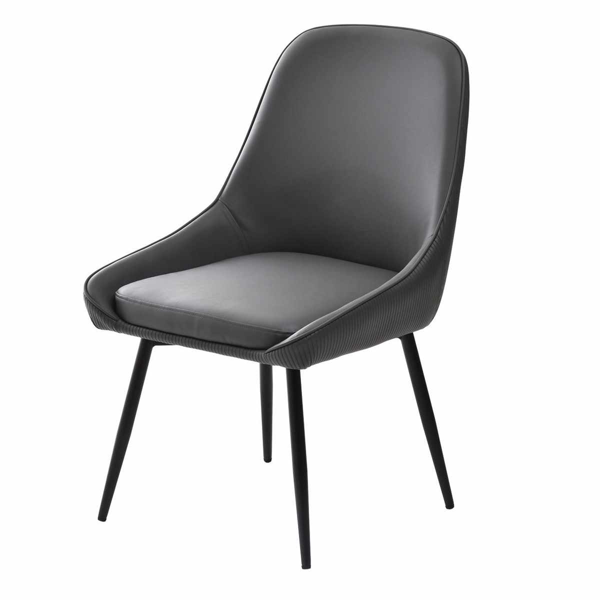 ダイニングチェア 同色2脚セット 回転式 座面高43cm Alterna ( 食卓椅子 チェア ダイニング イス 椅子 回転 レザー調 デスクチェア リビングチェア リビング おしゃれ ダイニングチェアー ワークチェア 書斎 カフェ レストラン ) 【ストライプグレー】 ストライプグレー