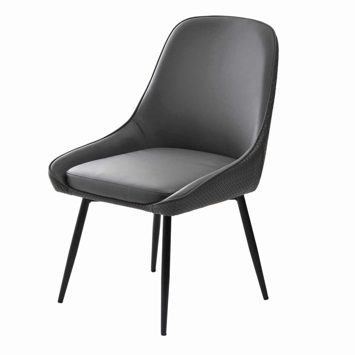 ダイニングチェア 同色2脚セット 回転式 座面高43cm Alterna ( 食卓椅子 チェア ダイニング イス 椅子 回転 レザー調 デスクチェア リビングチェア リビング おしゃれ ダイニングチェアー ワークチェア 書斎 カフェ レストラン ) 【スクエアグレー】 スクエアグレー