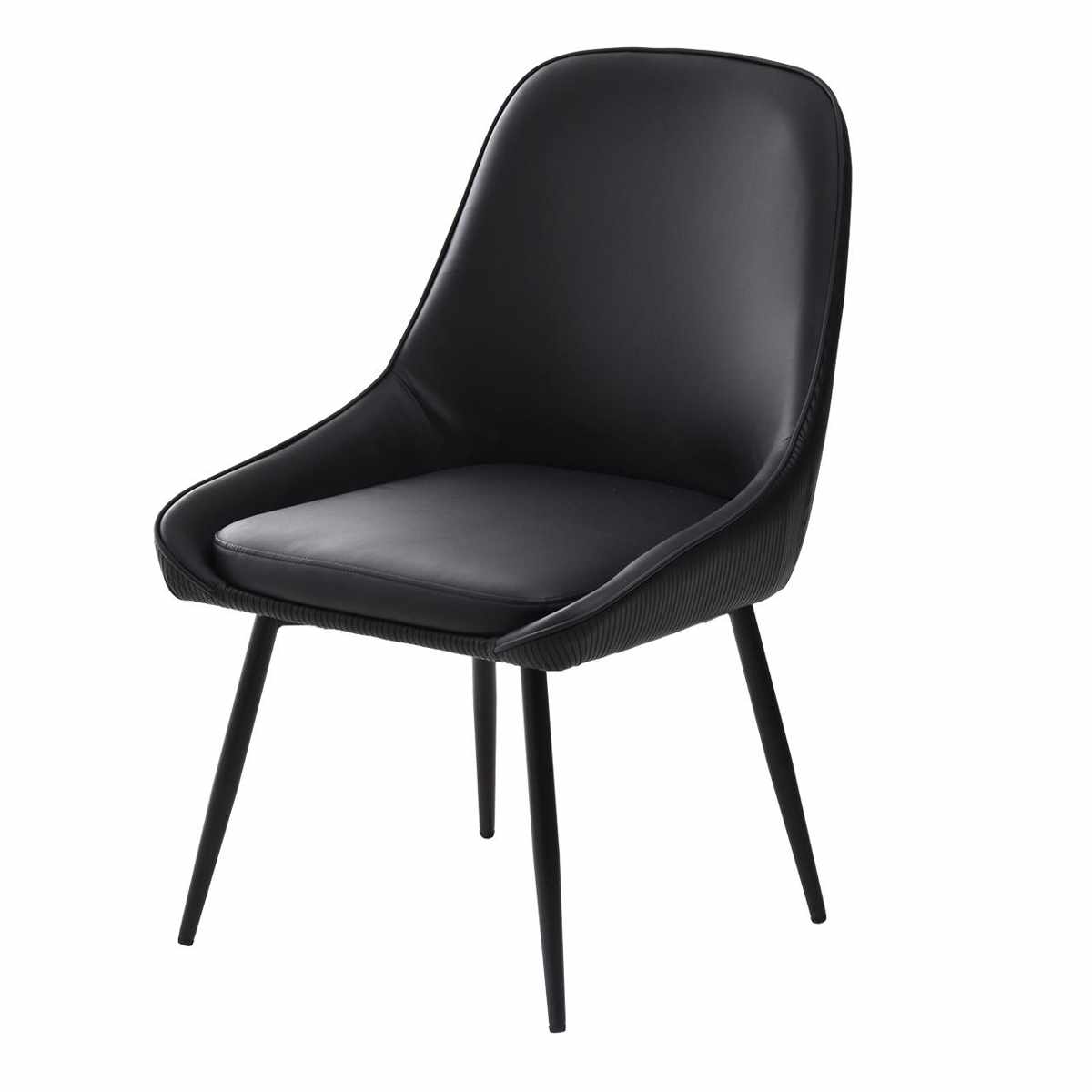 ダイニングチェア 同色2脚セット 回転式 座面高43cm Alterna ( 食卓椅子 チェア ダイニング イス 椅子 回転 レザー調 デスクチェア リビングチェア リビング おしゃれ ダイニングチェアー ワークチェア 書斎 カフェ レストラン ) 【ストライプブラック】 ストライプブラック