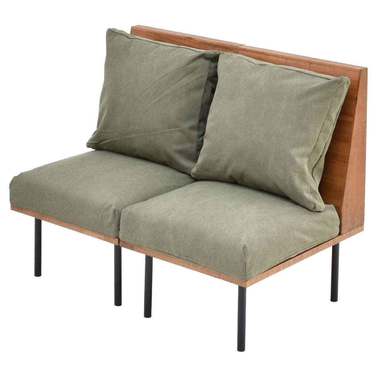 ソファ 1人掛け 同色2脚セット 組み合わせ infinite ( ソファー 脚 取り外し チェア ローソファ コンパクト 木製 天然木 リビングソファ 省スペース 肘なし ファブリック カバー ダイニングソファ 連結 レイアウト おしゃれ ) 【キャンバスグリーン】 キャンバスグリーン