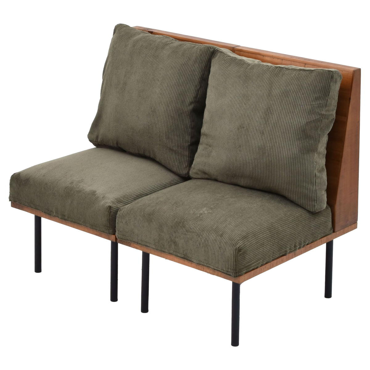 ソファ 1人掛け 同色2脚セット 組み合わせ infinite ( ソファー 脚 取り外し チェア ローソファ コンパクト 木製 天然木 リビングソファ 省スペース 肘なし ファブリック カバー ダイニングソファ 連結 レイアウト おしゃれ ) 【コーデュロイグリーン】 コーデュロイグリーン