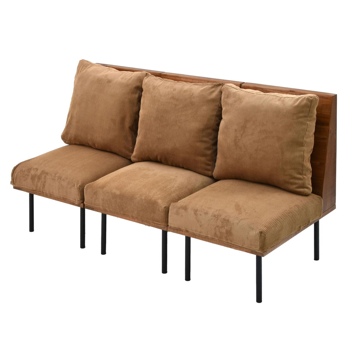 ソファ 1人掛け 同色3脚セット 組み合わせ infinite ( ソファー 脚 取り外し チェア ローソファ コンパクト 木製 天然木 リビングソファ 省スペース 肘なし ファブリック カバー ダイニングソファ 連結 レイアウト おしゃれ ) 【コーデュロイブラウン】 コーデュロイブラウン