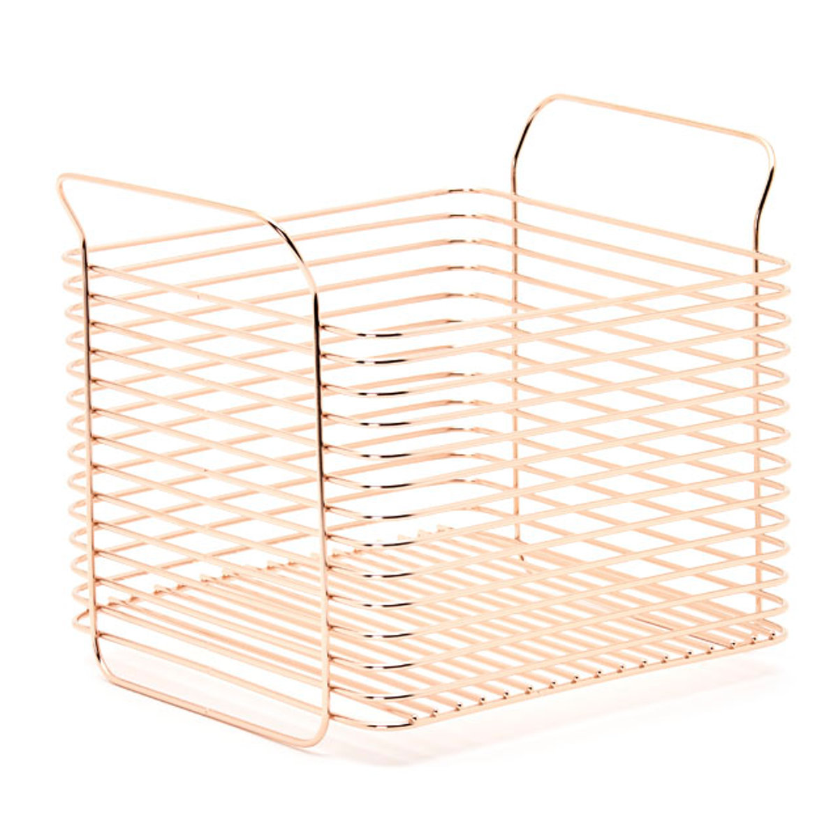 キッチンバスケット L hanauta ハナウタ ローズゴールド ( ワイヤーバスケット ワイヤーラック 収納バスケット ステンレス 日本製 かご 深型 収納かご 小物入れ 収納ボックス 整理ボックス キッチン 収納 )