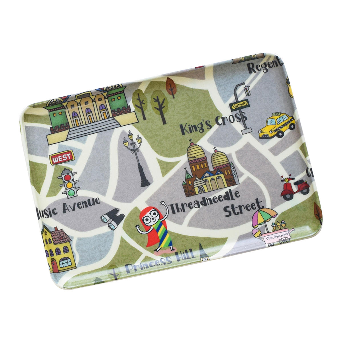 トレー RiCONIC 布張り 24cm トレイ ( キッチントレー キッチン おしゃれ キッチントレイ 日本製 かわいい レクタングル 長方形 ランチョンマット お盆 おぼん おやつ ランチ 朝食 水洗い可能 ) 【グリーン】 グリーン