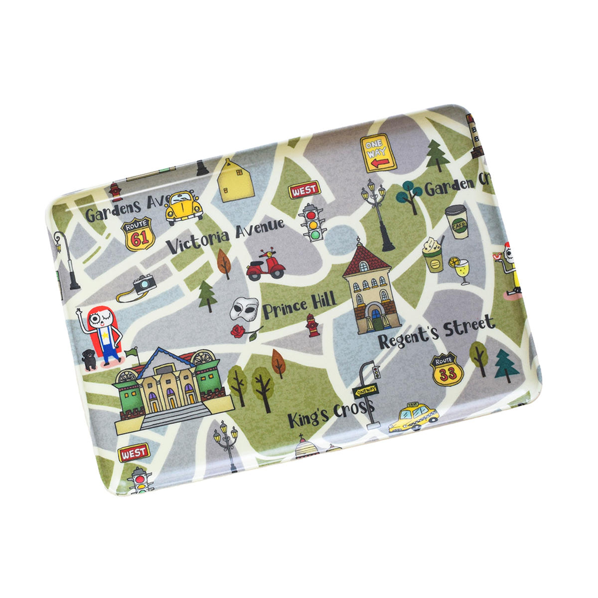 トレー RiCONIC 布張り 30cm トレイ ( キッチントレー キッチン おしゃれ キッチントレイ 日本製 かわいい すべり止め加工 レクタングル 長方形 ランチョンマット お盆 おぼん おやつ ランチ 朝食 水洗い可能 ) 【グリーン】 グリーン