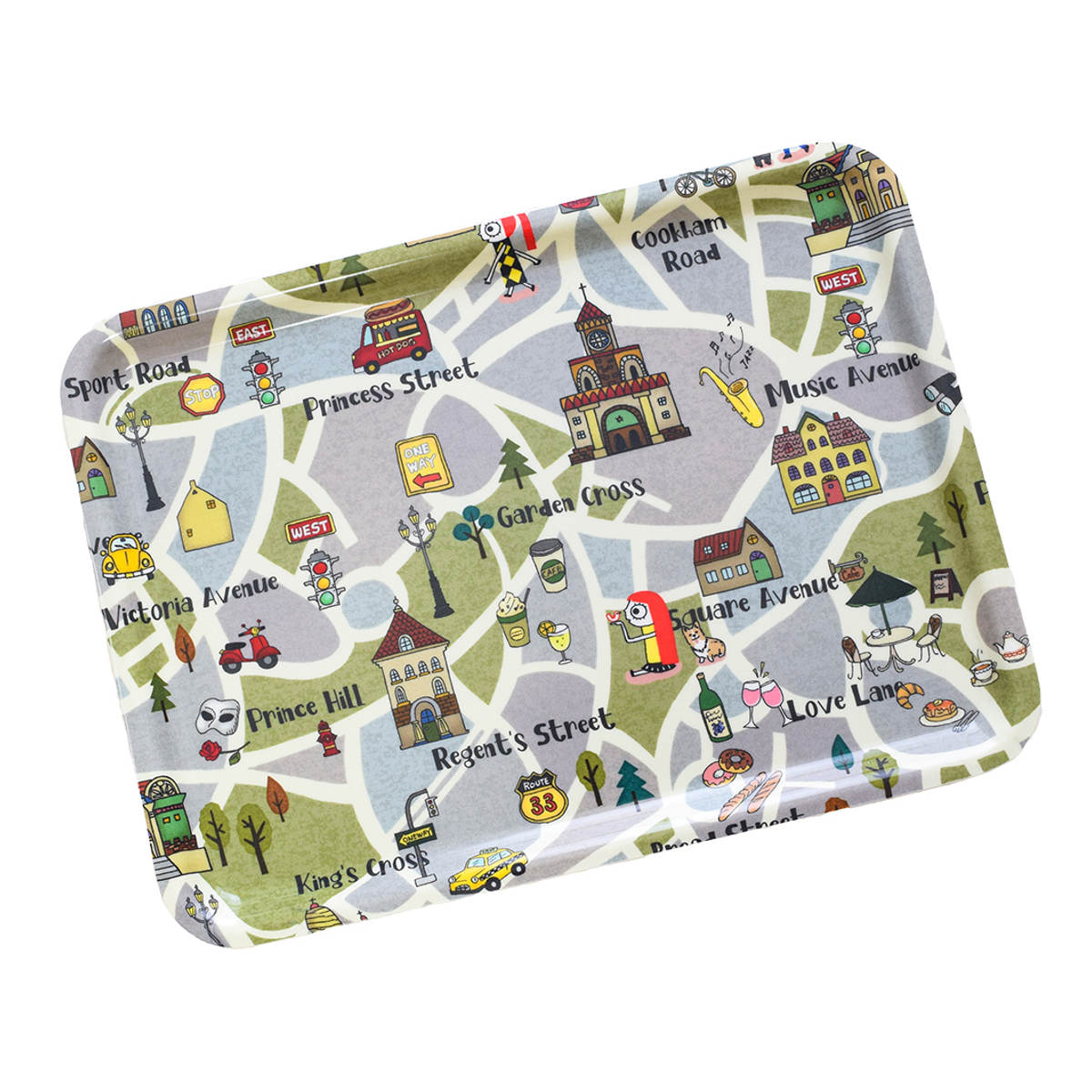 トレー RiCONIC 布張り 39cm トレイ ( キッチントレー キッチン おしゃれ キッチントレイ 日本製 かわいい すべり止め加工 レクタングル 長方形 ランチョンマット お盆 おぼん おやつ ランチ 朝食 水洗い可能 ) 【グリーン】 グリーン