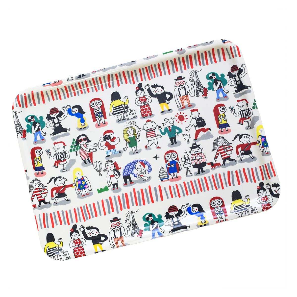 トレー RiCONIC 布張り 39cm トレイ ( キッチントレー キッチン おしゃれ キッチントレイ 日本製 かわいい すべり止め加工 レクタングル 長方形 ランチョンマット お盆 おぼん おやつ ランチ 朝食 水洗い可能 ) 【ホワイト】 ホワイト