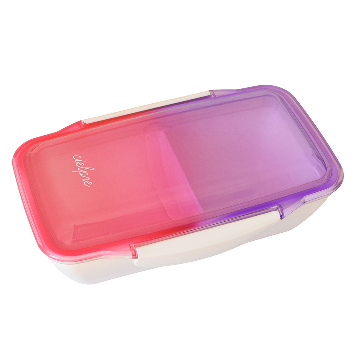 弁当箱 500ml シエルプレ 1段 ランチボックス ( Cielpre お弁当箱 食洗機対応 レンジ対応 女子 弁当 ドーム蓋 日本製 食洗機OK レンジOK お弁当 一段 2点ロック 大人 女性 クリア かわいい ) 【ピンクバイオレット】 ピンクバイオレット