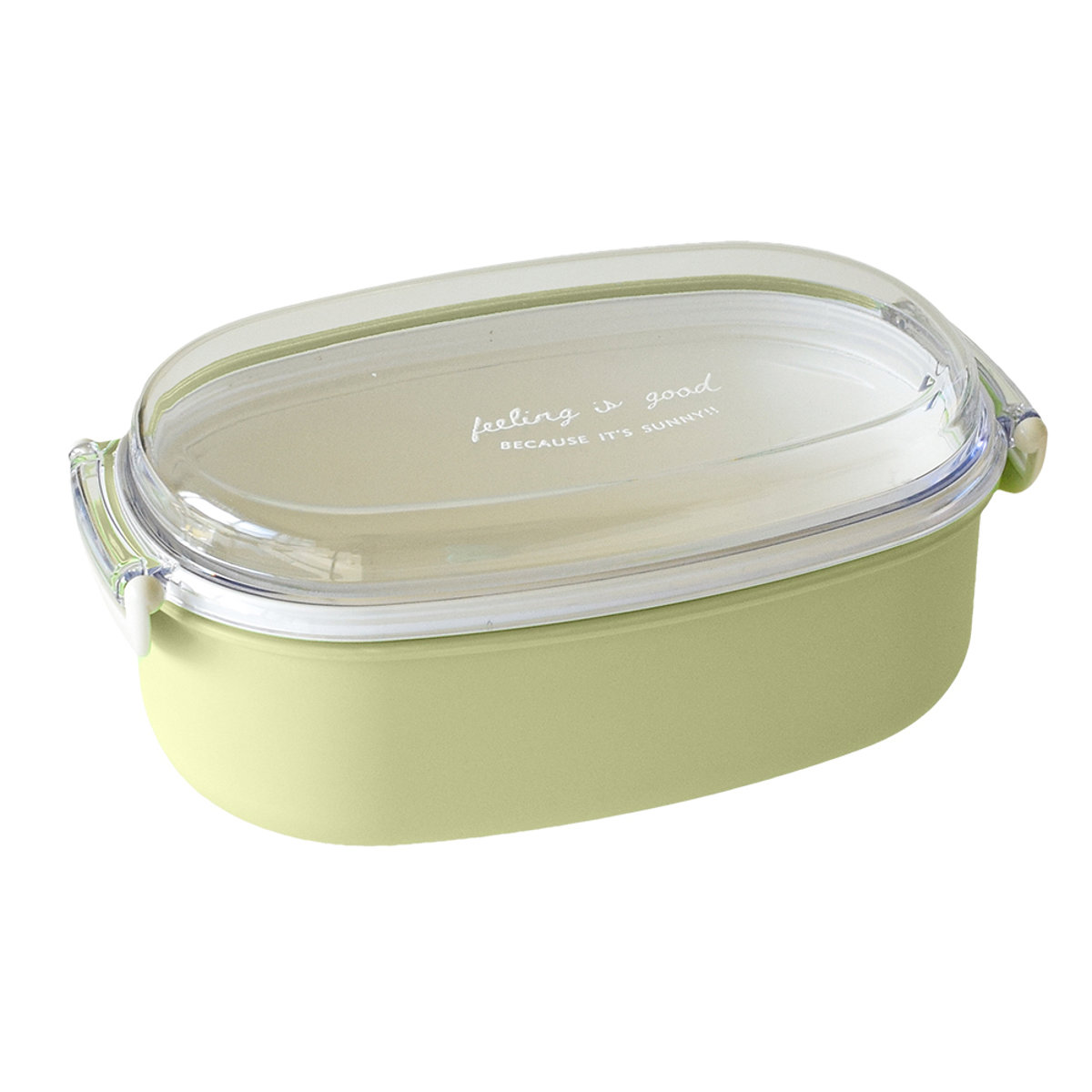 弁当箱 600ml FIG 塗1段ランチボックス ( お弁当箱 ランチボックス 食洗機対応 レンジ対応 ドーム型 1段 日本製 食洗機OK レンジOK お弁当 弁当 小判型 一段 一段弁当 ドーム蓋 おしゃれ クリア ) 【グリーン】 グリーン