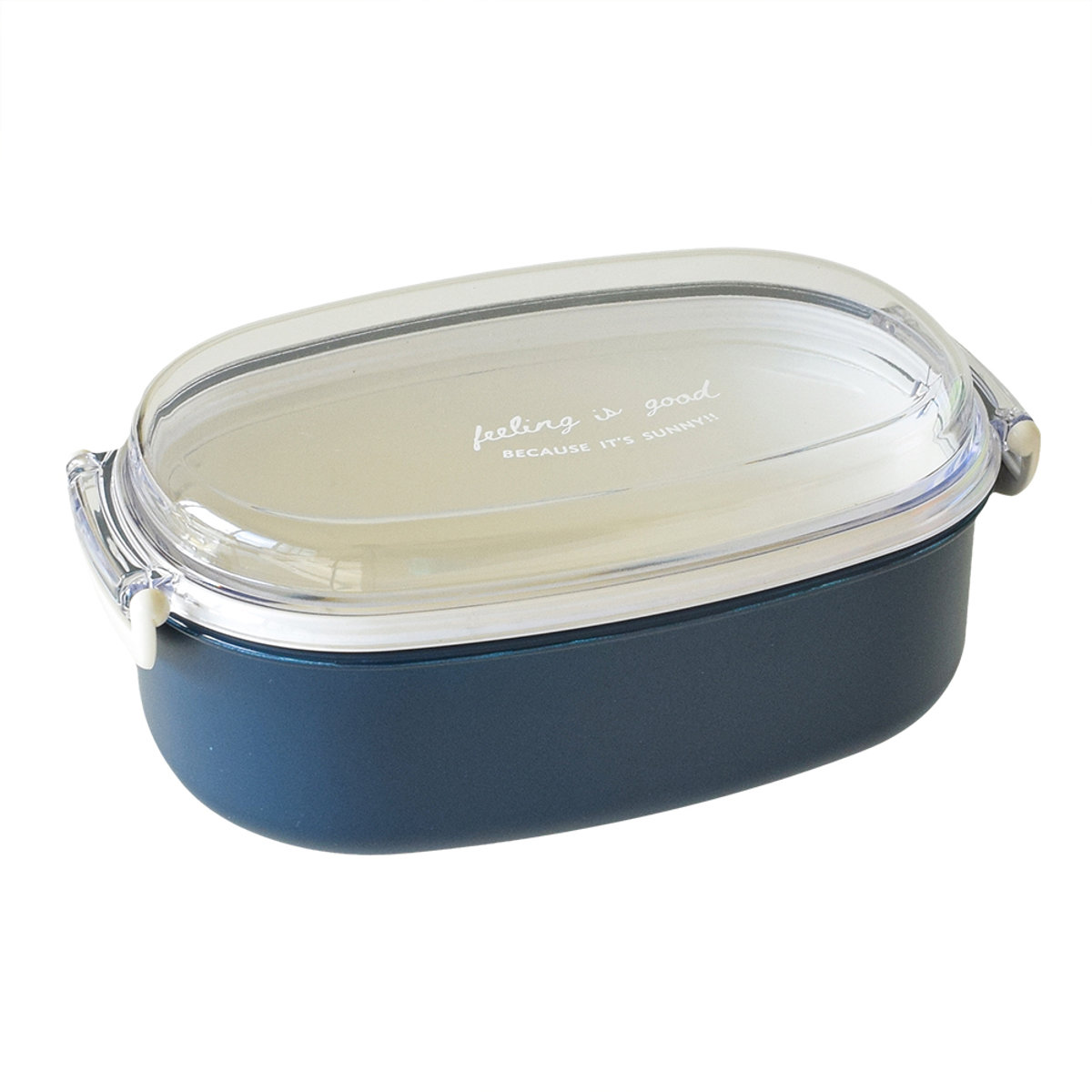 弁当箱 600ml FIG 塗1段ランチボックス ( お弁当箱 ランチボックス 食洗機対応 レンジ対応 ドーム型 1段 日本製 食洗機OK レンジOK お弁当 弁当 小判型 一段 一段弁当 ドーム蓋 おしゃれ クリア ) 【ネイビー】 ネイビー