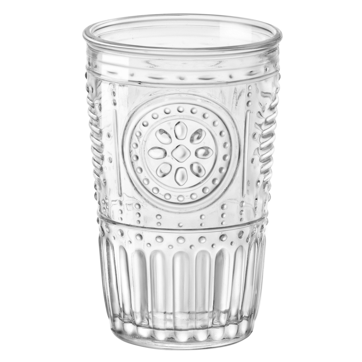 ボルミオリ・ロッコ タンブラー 325ml ROMANTIC ロマンティック ガラス 6個セット ( グラス コップ ガラスコップ ガラス製 レリーフ 華やか アンティーク風 お酒 ジュース お茶 高級感 おしゃれ )