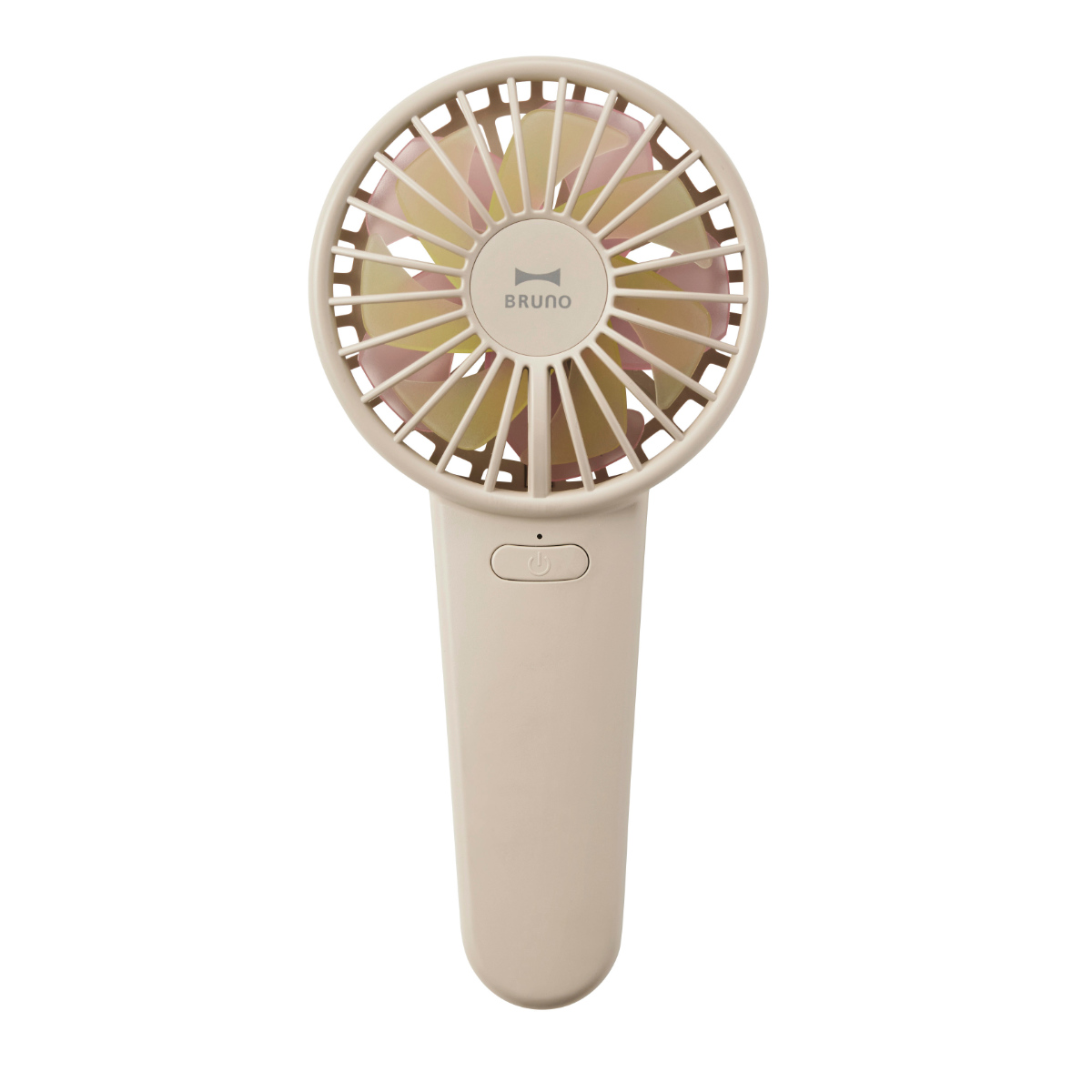 BRUNO ハンディファン コンパクト ダブルフルールファン ストラップ付き ( ブルーノ 携帯扇風機 ミニ扇風機 ショルダー 小型扇風機 卓上扇風機 スタンド付き 自立 角度 調節 クーラー 4段階風量 充電式 熱中症対策 おしゃれ ) 【マーガレットグレージュ】 マーガレットグレージュ