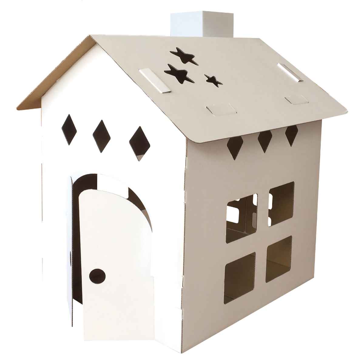 ダンボール 家 おえかきハウスN ( ダンボールハウス 子供 組立 ごっこ遊び おままごと 段ボール お絵かき おもちゃ 女の子 男の子 知育玩具 段ボールハウス キッズハウス プレイハウス おうち 工作 プレイテント 秘密基地 こども )