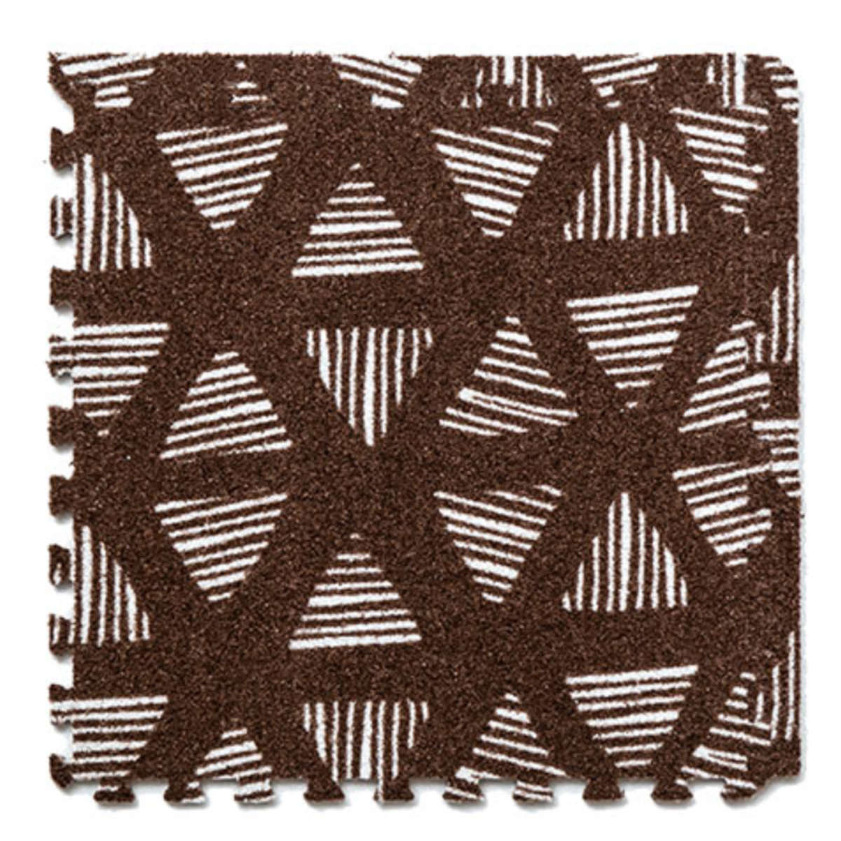 ジョイントマット 9枚組 30cm フチ付き ジョイントラグ ブラウン ( ラグ カーペット マット ジョイント フチ 敷くだけ キッチンマット リビング ソファ下 カット可能 クッション性 防音 キズ 床 フローリング カーペット調 )