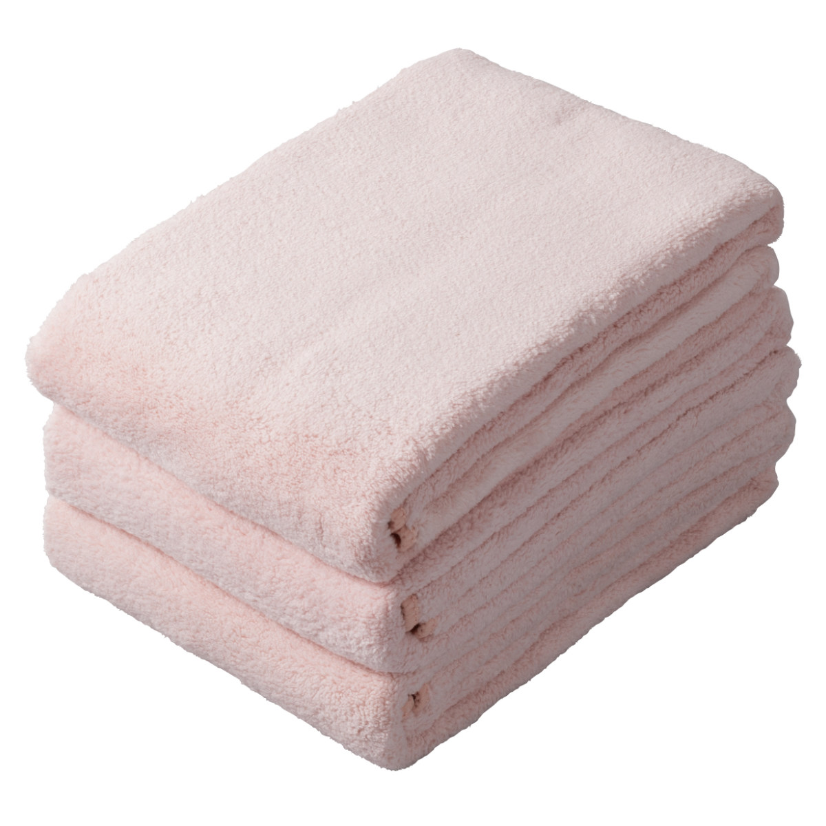 フェイスタオル カラリコス 3枚組 ( タオル 3枚セット まとめ買い 吸水 速乾 やわらか 無地 デイリータオル ループ付き タオルセット フェイス 30×80cm ふんわり 日常使い 新生活 シンプル ギフト ) 【ピンク】 ピンク