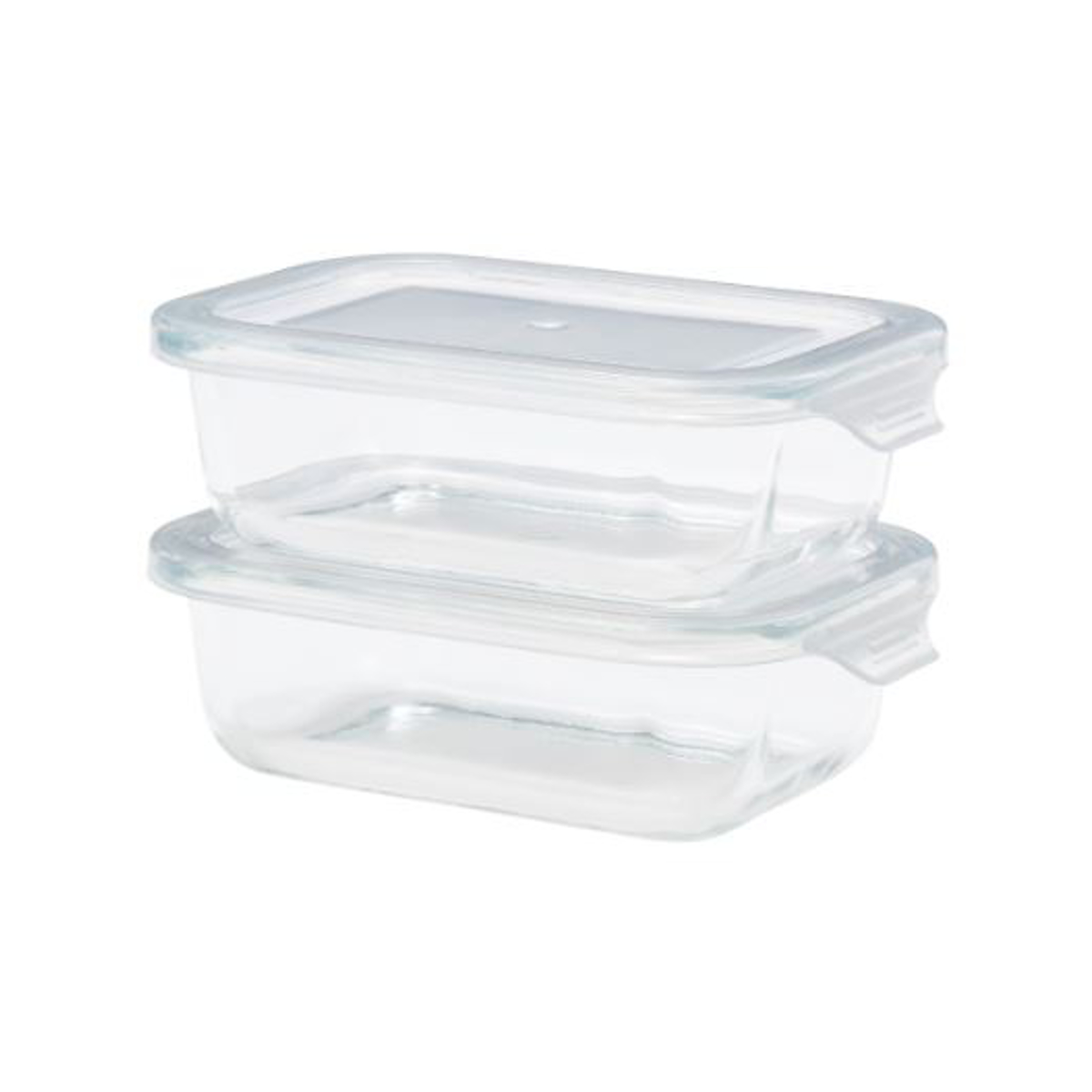 保存容器 耐熱ガラス ワンタッチ保存容器 Sサイズ 2個組 ( ガラス 密閉 食洗機対応 電子レンジ対応 オーブン対応 冷蔵 冷凍 透明 ストッカー 容器 食品保存 作り置き お弁当 鮮度保持 中身がわかる スタッキング 400ml )