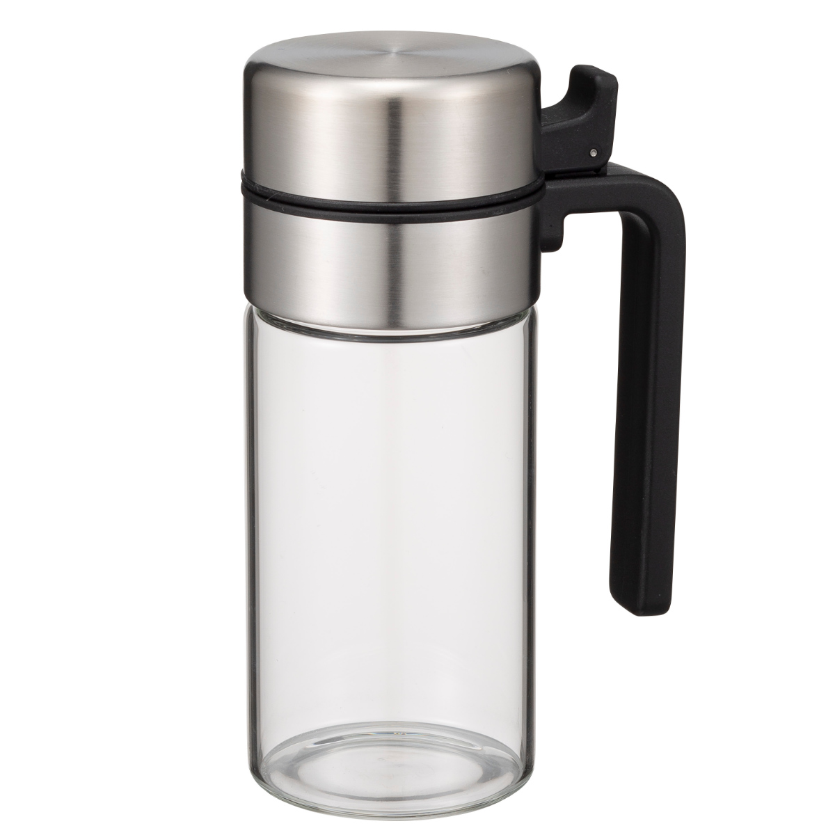 オイルボトル 300ml atomico 耐熱ガラス製 密閉オイルボトル ( 調味料ボトル 詰め替えボトル 詰替えボトル オイル差し アトミコ ステンレス M Mサイズ 300ミリリットル オイルポット 液だれしにくい ハンドル ビネガーボトル )