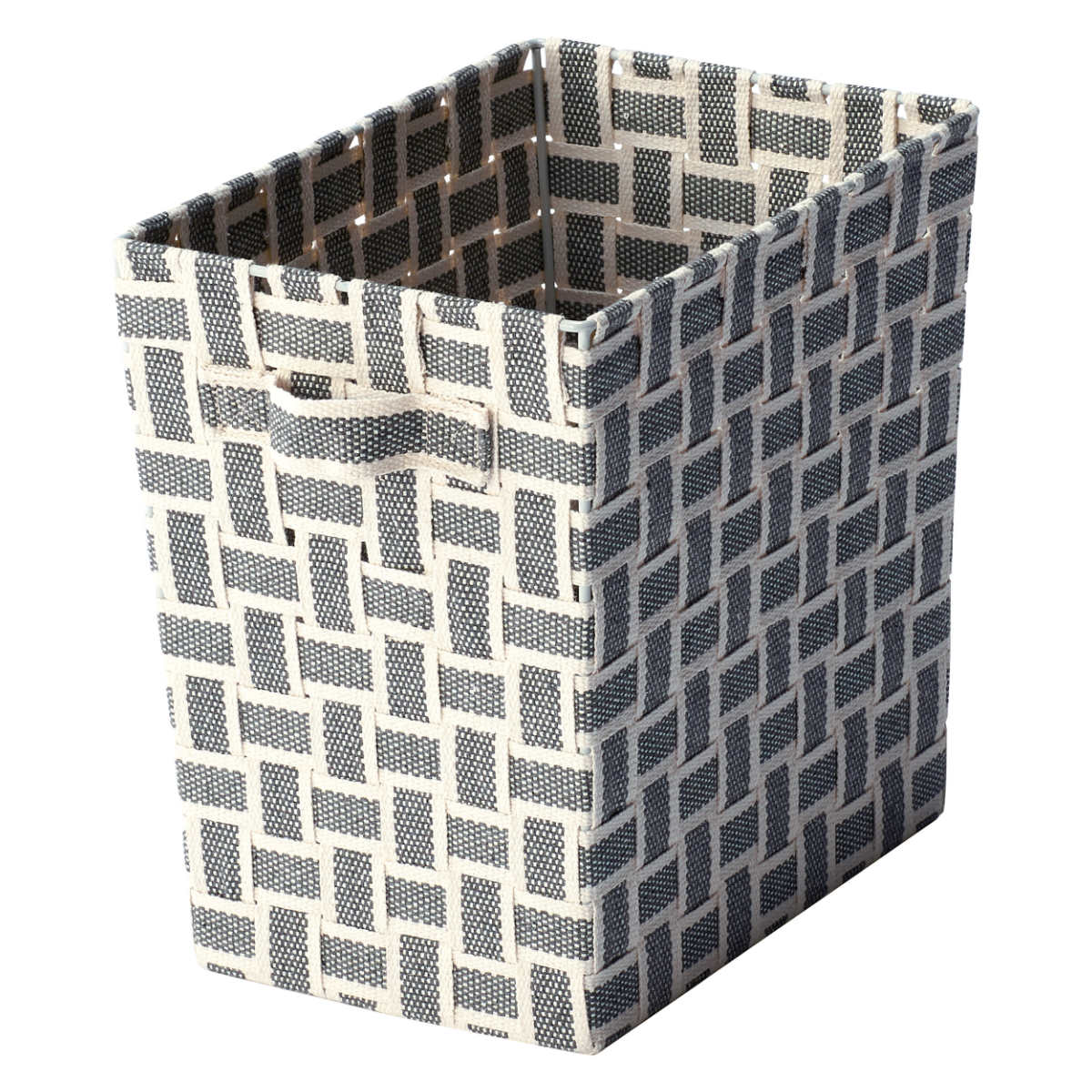 収納ボックス 取っ手付き バスケット 縦ハーフ 布 幅18×奥行26×高さ25.5cm ( カラーボックス インナーボックス 収納 ケース ボックス インナーケース 持ち手付き ファブリック 布製 おしゃれ 引き出し ) 【グレー】 グレー