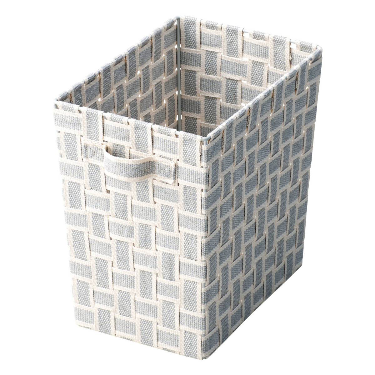 収納ボックス 取っ手付き バスケット 縦ハーフ 布 幅18×奥行26×高さ25.5cm ( カラーボックス インナーボックス 収納 ケース ボックス インナーケース 持ち手付き ファブリック 布製 おしゃれ 引き出し ) 【ライトグレー】 ライトグレー