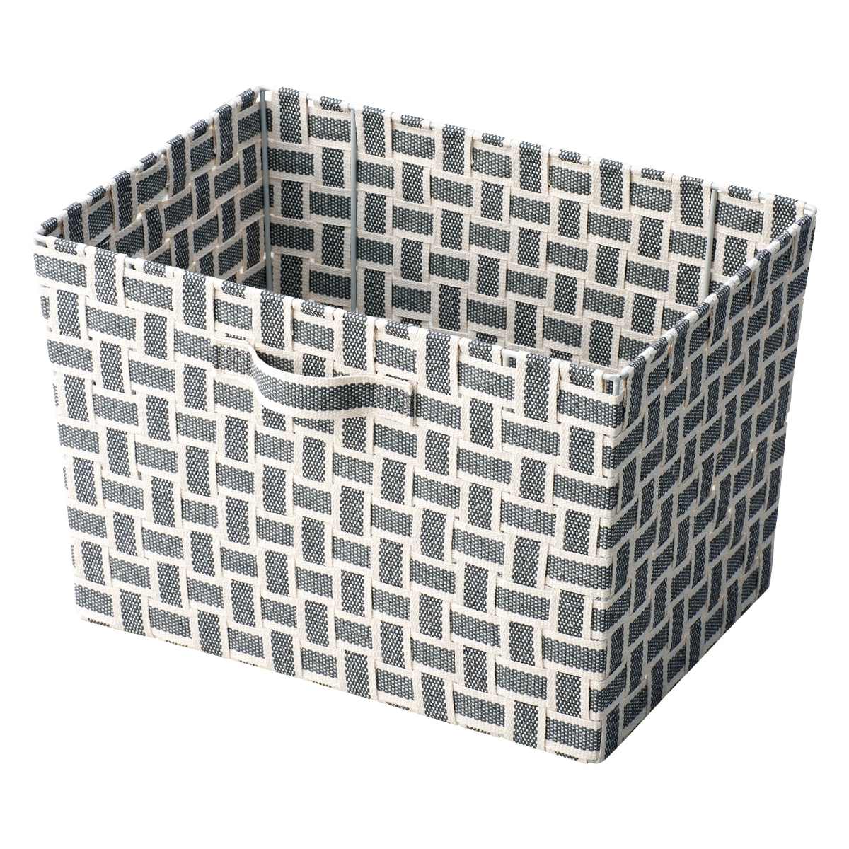 収納ボックス 取っ手付き バスケット フルサイズ 布 幅38×奥行26×高さ25cm ( カラーボックス インナーボックス 収納 ケース ボックス インナーケース 持ち手付き ファブリック 布製 おしゃれ 引き出し ) 【グレー】 グレー