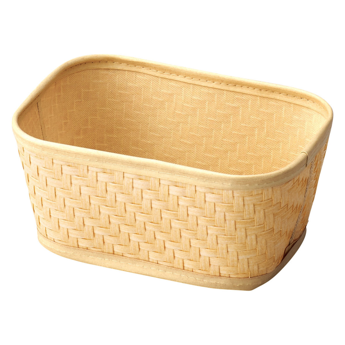 バスケット クローンバンブー 角型 S 洗える 幅27×奥行18.5×高さ12cm ( かご カゴ 籠 竹 フェイク PE 水洗い 天然素材風 収納 小物収納 収納かご 小物入れ おしゃれ 丈夫 キッチン 洗面所 ランドリー 竹かご風 )