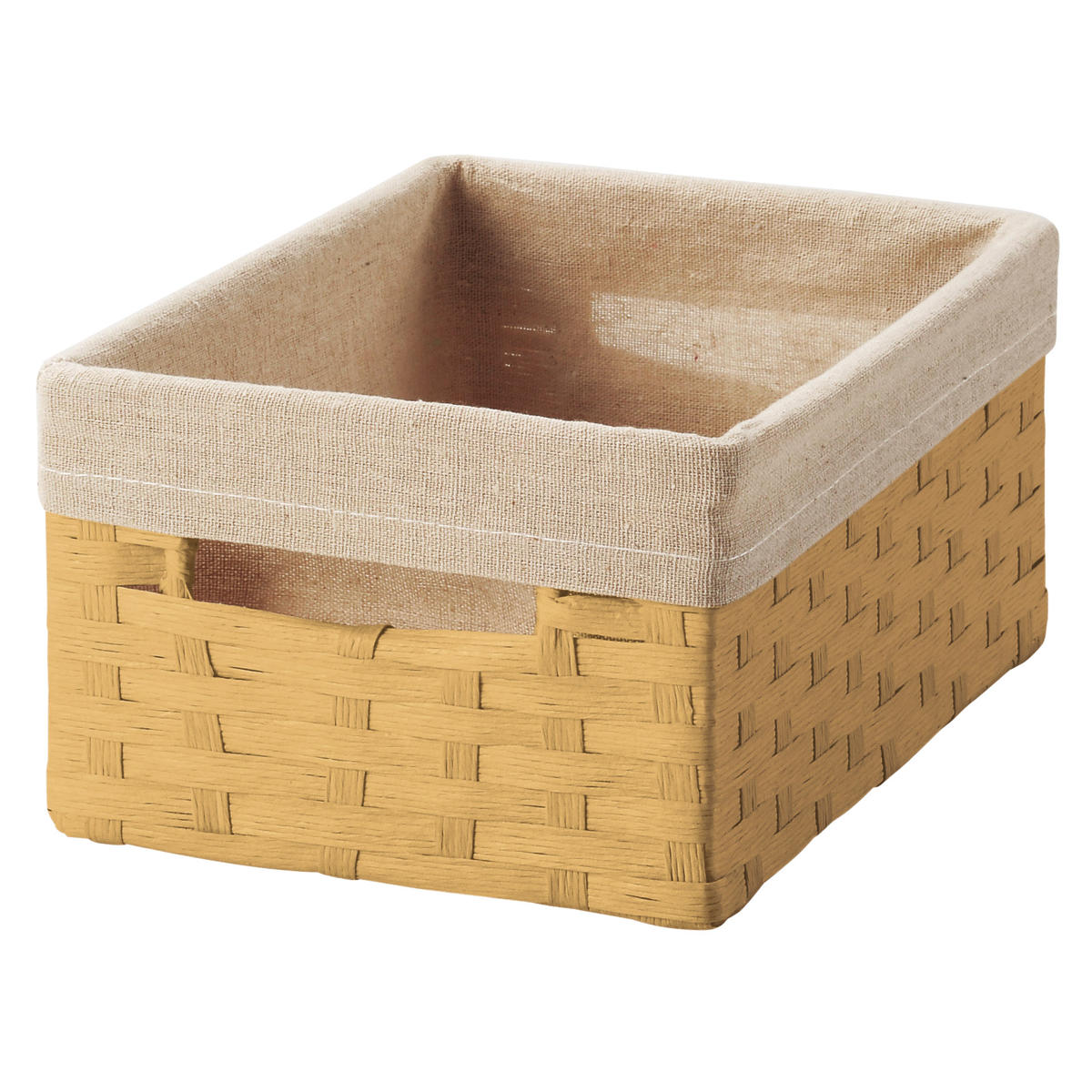 カゴ 収納ボックス ペーパー バスケット 布付き 収納 幅18×奥行26×高さ12cm ( 収納ケース 小物収納 卓上 小物 卓上収納 インナーボックス 棚上収納 ナチュラル かご 籠 カラーボックス 衣類収納 リビング収納 ) 【ベージュ】 ベージュ