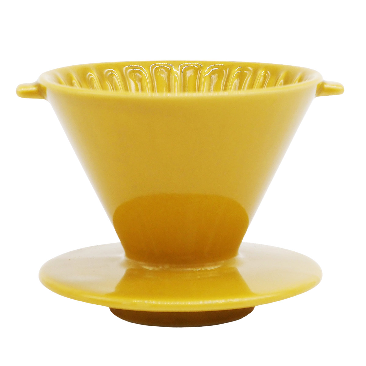 ドリッパー CHIPS Dripper mat black ( 1〜2人用 コーヒー ドリップ コーヒードリッパー 磁器 美濃焼 電子レンジ対応 食洗機対応 おしゃれ カフェ風 シンプル 北欧 モダン ナチュラル 日本製 ) 【SOLID(マスタード)】 SOLID(マスタード)