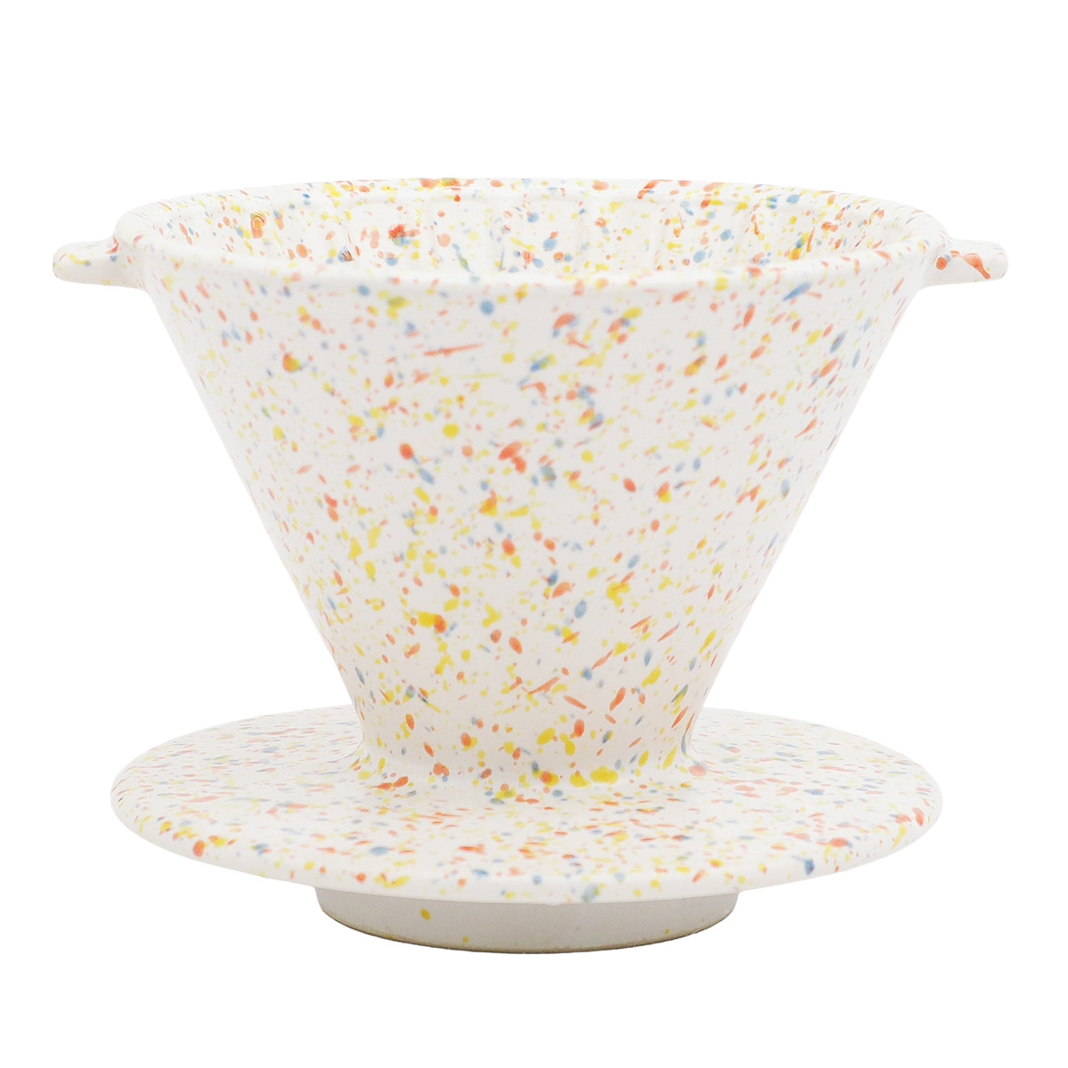 ドリッパー CHIPS Dripper mat black ( 1〜2人用 コーヒー ドリップ コーヒードリッパー 磁器 美濃焼 電子レンジ対応 食洗機対応 おしゃれ カフェ風 シンプル 北欧 モダン ナチュラル 日本製 ) 【SPLASH(ホワイト×オレンジ)】 SPLASH(ホワイト×オレンジ)