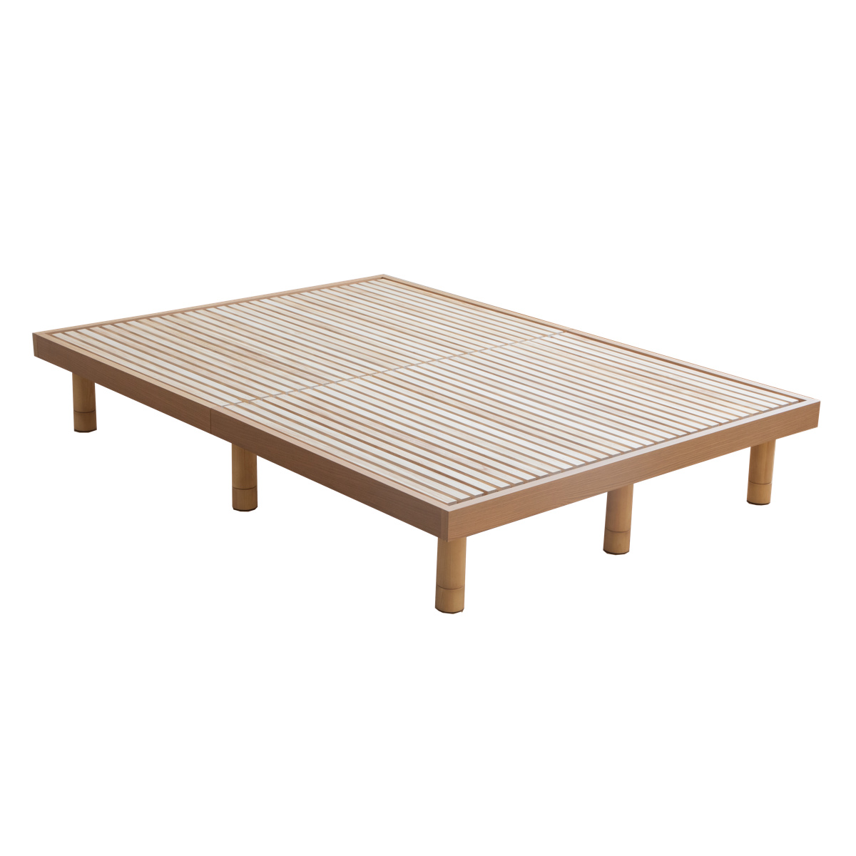 すのこベッド ダブル 桐製 天然木 簡単組立 susu ( ベッド 高さ調節 すのこ 木製 桐 組み立て簡単 ベッドフレーム ステージベッド 4段階 調節 寝具 グレー ナチュラル ) 【ナチュラル】 ナチュラル