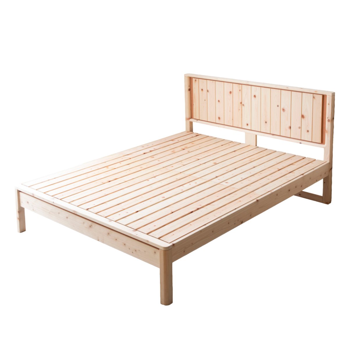 すのこベッド ダブル MONDO 連結可能 F★★★★ 日本製 ( Apel ベッド ベッドフレーム 高さ調節 天然木 国産ひのき ダブルベッド 門土 低ホルムアルデヒド テラコッタ )