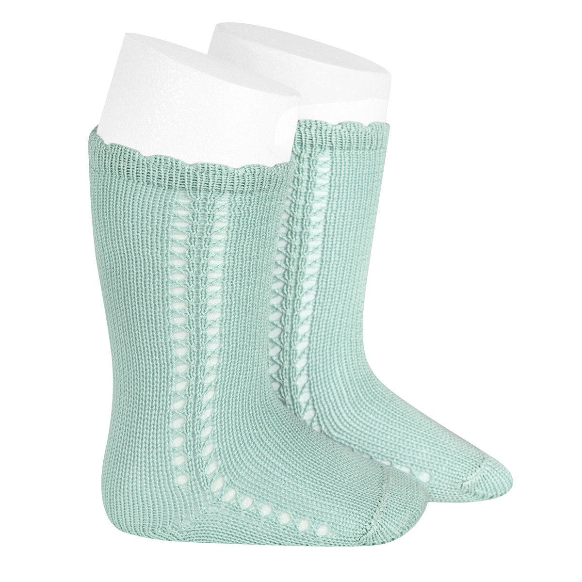 靴下 condor 子供 8.5~13cm サイド オープンワーク パール ニーハイソックス ( コンドル 子ども用靴下 ベビー キッズ ソックス くつ下 くつした ハイソックス 透かし編み 丈夫 綿 コットン 出産祝い おしゃれ ) 【ブルーマ 2】 ブルーマ 2