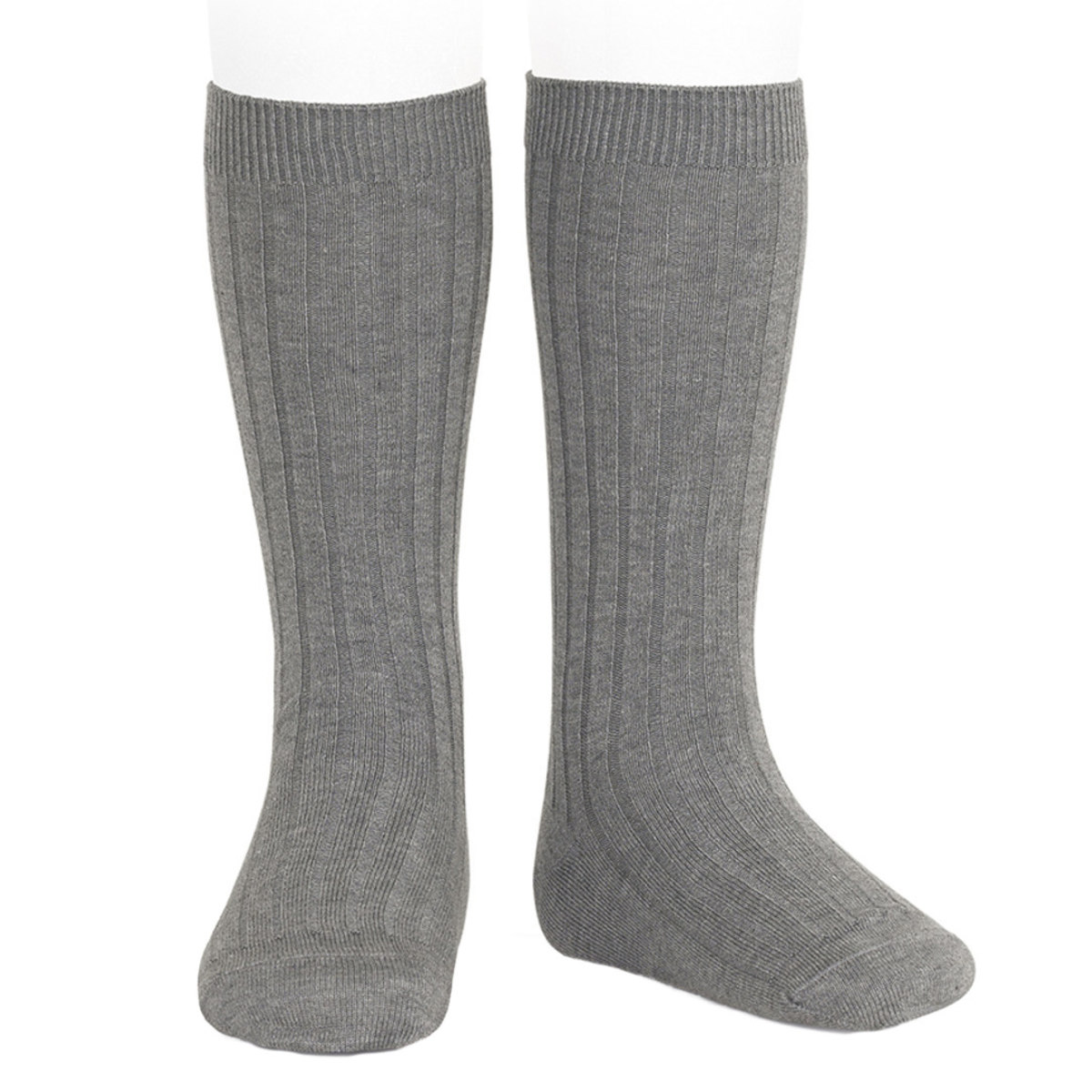 靴下 condor コンドル 14.5~24.5cm ベーシック リブ ニーハイソックス カラー1 ( ソックス 子ども用靴下 子供 くつ下 くつした キッズ ジュニア ハイソックス 丈夫 手触り 肌触り 滑らか スペイン製 おしゃれ ) 【グリスクラーロ 4】 グリスクラーロ 4