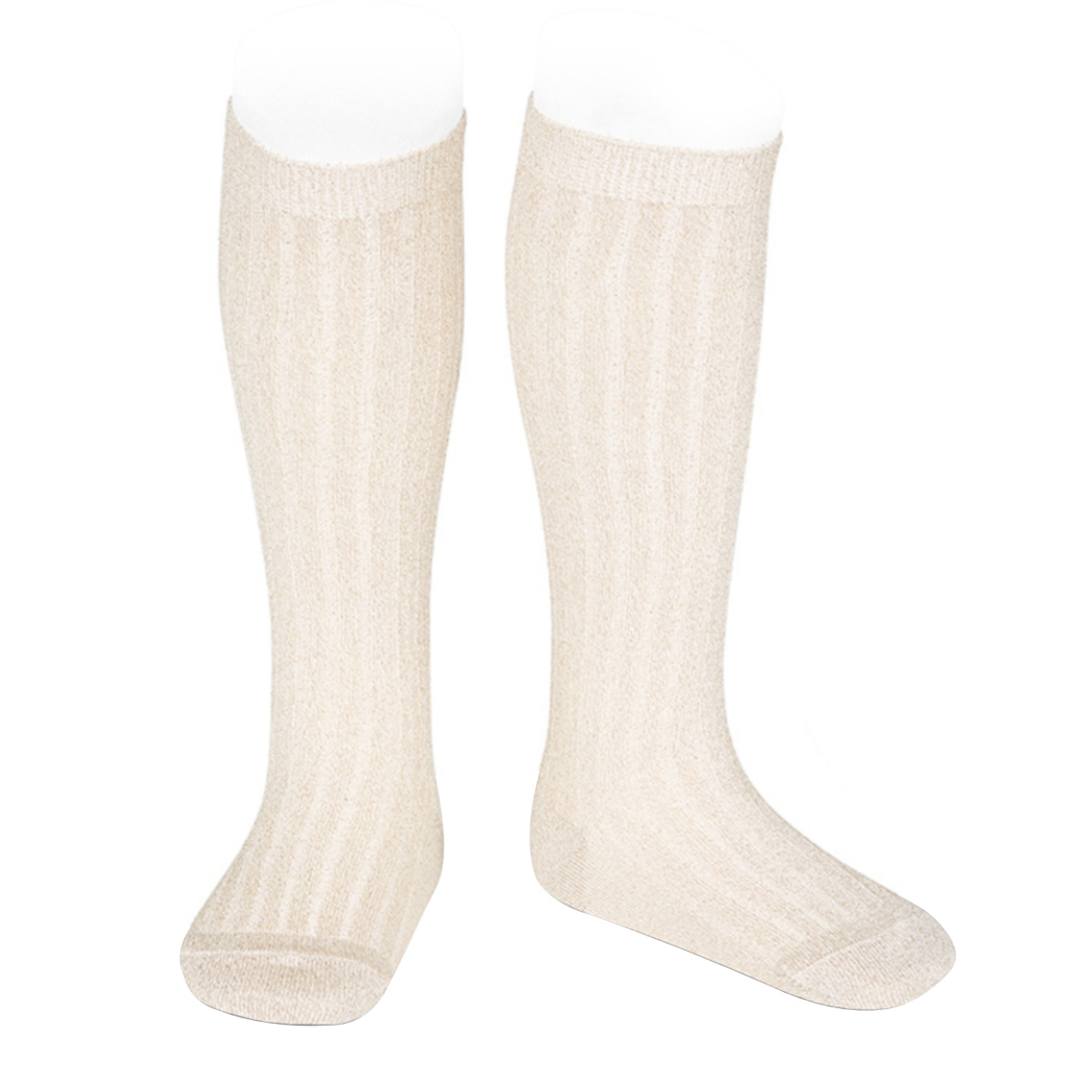 靴下 condor 子供 14.5~24.5cm ブライト リブ ニーソックス ( コンドル ソックス 子ども用靴下 キッズ ジュニア くつ下 くつした リブソックス ハイソックス 丈夫 ラメ スペイン製 おしゃれ ギフト ) 【オロ 4】 オロ 4