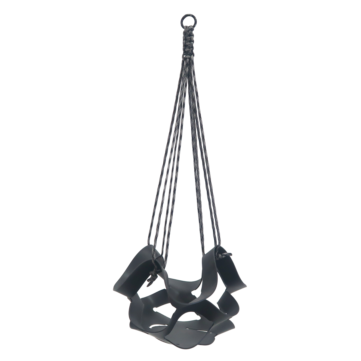 鉢カバー ラバー ポットハンガー L ( 鉢ポット バスケット 収納 プランターカバー ハンギングポット ラバー素材 プラントハンガー 4号 5号 Lサイズ クール ) 【ブラック】 ブラック