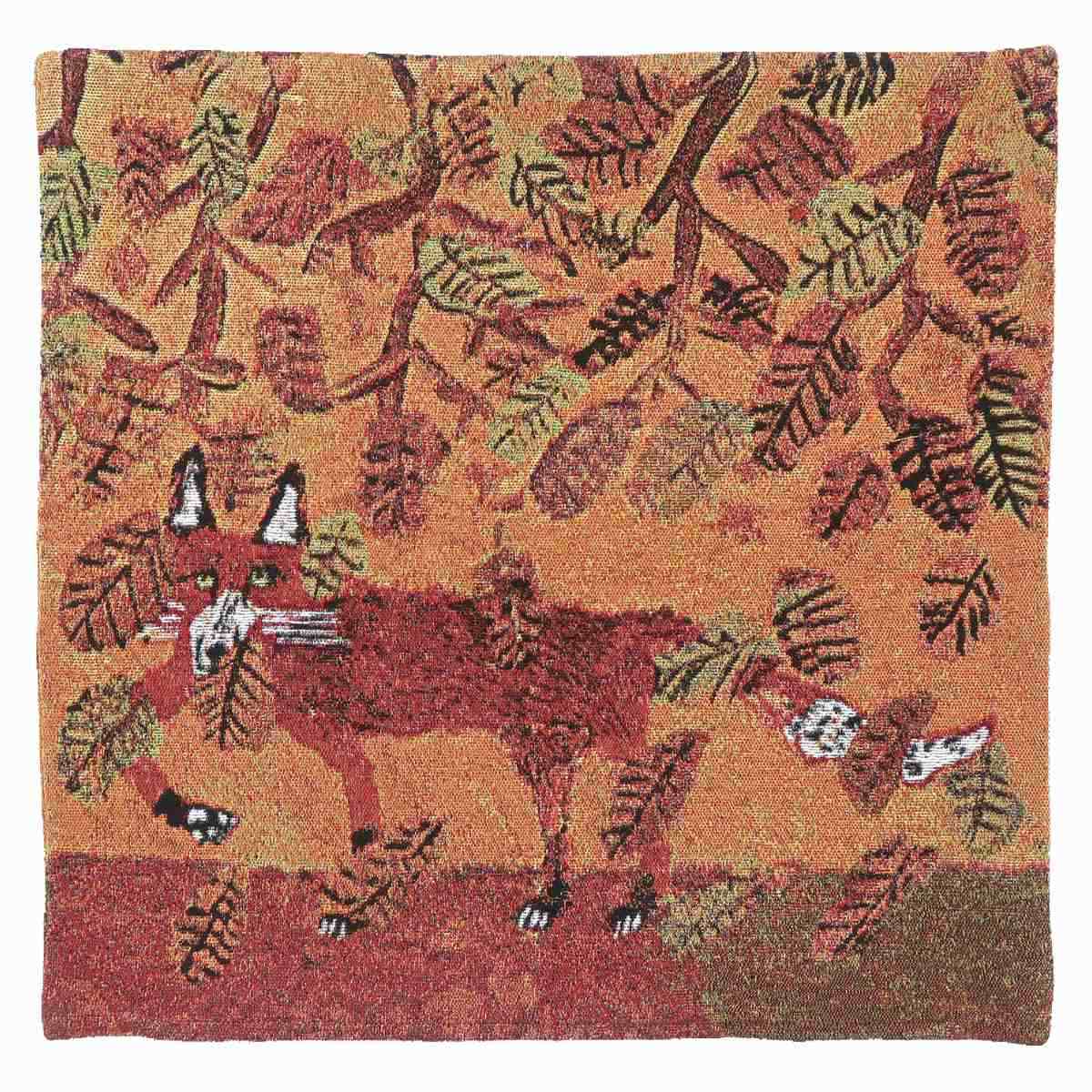 クッションカバー アトリエKOTETSU ジャガードクッションカバー 45×45cm ( クッション カバー 替えカバー おしゃれ ゴリラ トナカイ キツネ 動物 幅45cm インテリア ファスナー カバーのみ アート KOTETSU アニマル ) 【キツネ】 キツネ