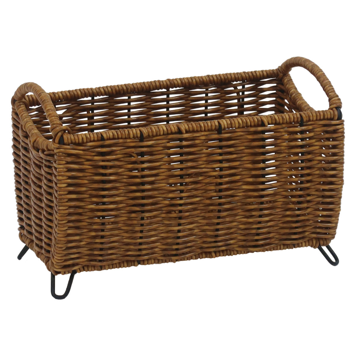 鉢カバー ユティル ロングポットカバー S ( プランターカバー ポットカバー かご カゴ バスケット プラントポット 収納カゴ 観葉植物 鉢植え 花 室内 小物入れ おしゃれポット スタンド 鉢ポット 植木鉢カバー 3号鉢 3号 2個 ) 【ブラウン】 ブラウン