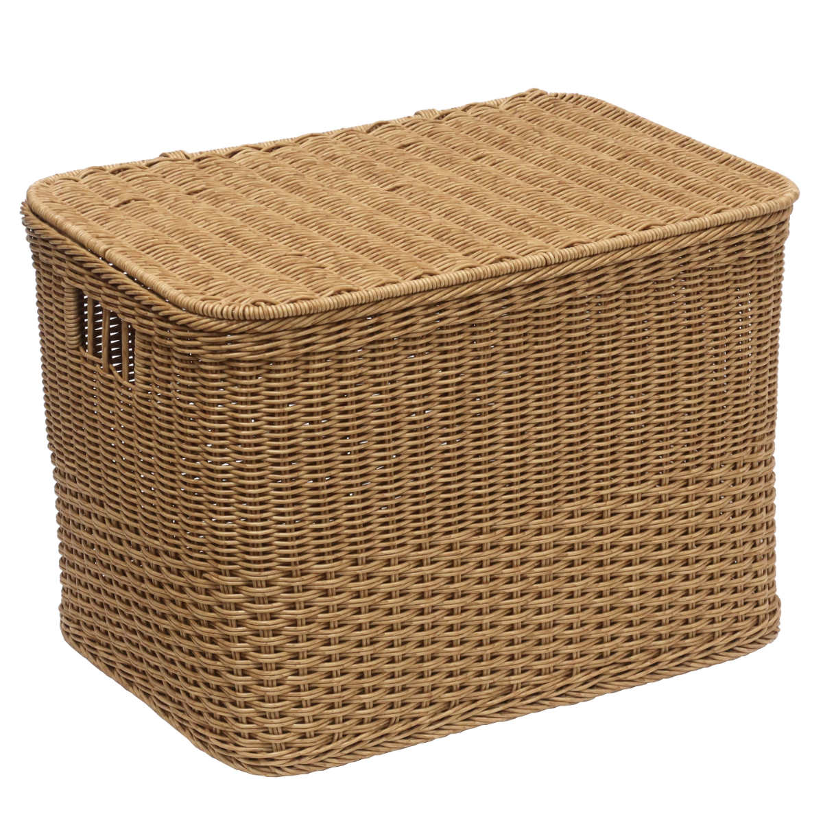 収納ボックス ユティルナイール ふた付き ストレージ ( 幅50×奥行35×高さ35cm 洗える収納ボックス 水洗い カゴ 洗えるバスケット 収納 天然素材風 小物収納 収納かご 収納ケース お手入れ簡単 軽量 柔軟性 しなやか ささくれない )