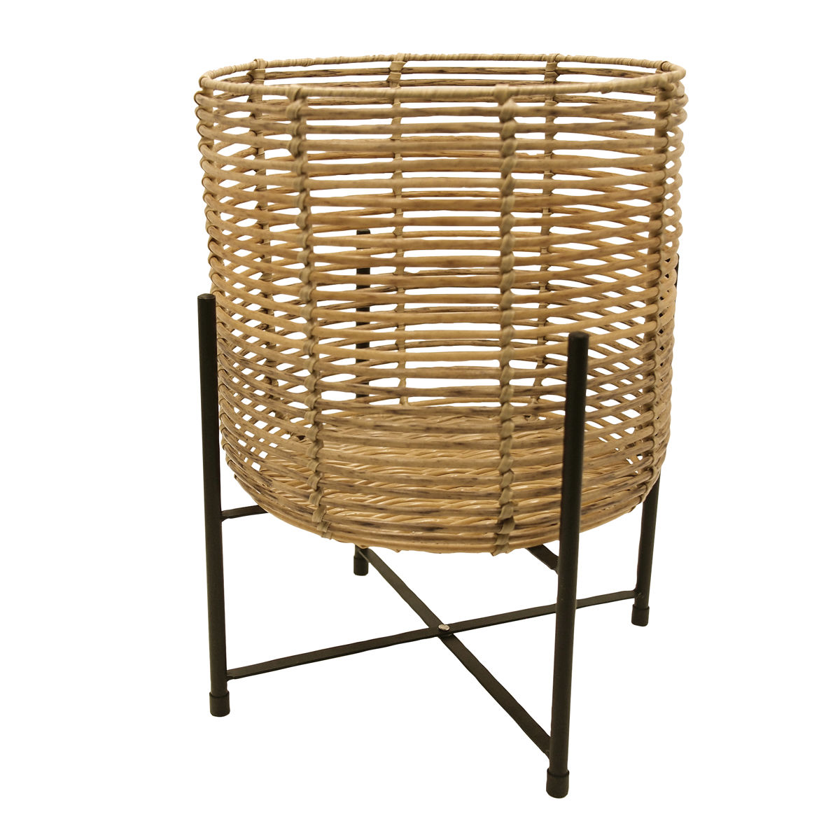 鉢カバー トーク ラウタ フェイクPEPP スタンド付きバスケットラウンド L ( プランターカバー ポットカバー かご カゴ バスケット 収納カゴ 手編み 観葉植物 鉢植え 花 室内 おしゃれ 水洗い 植木鉢カバー 脚付き 8号鉢 丸型 )