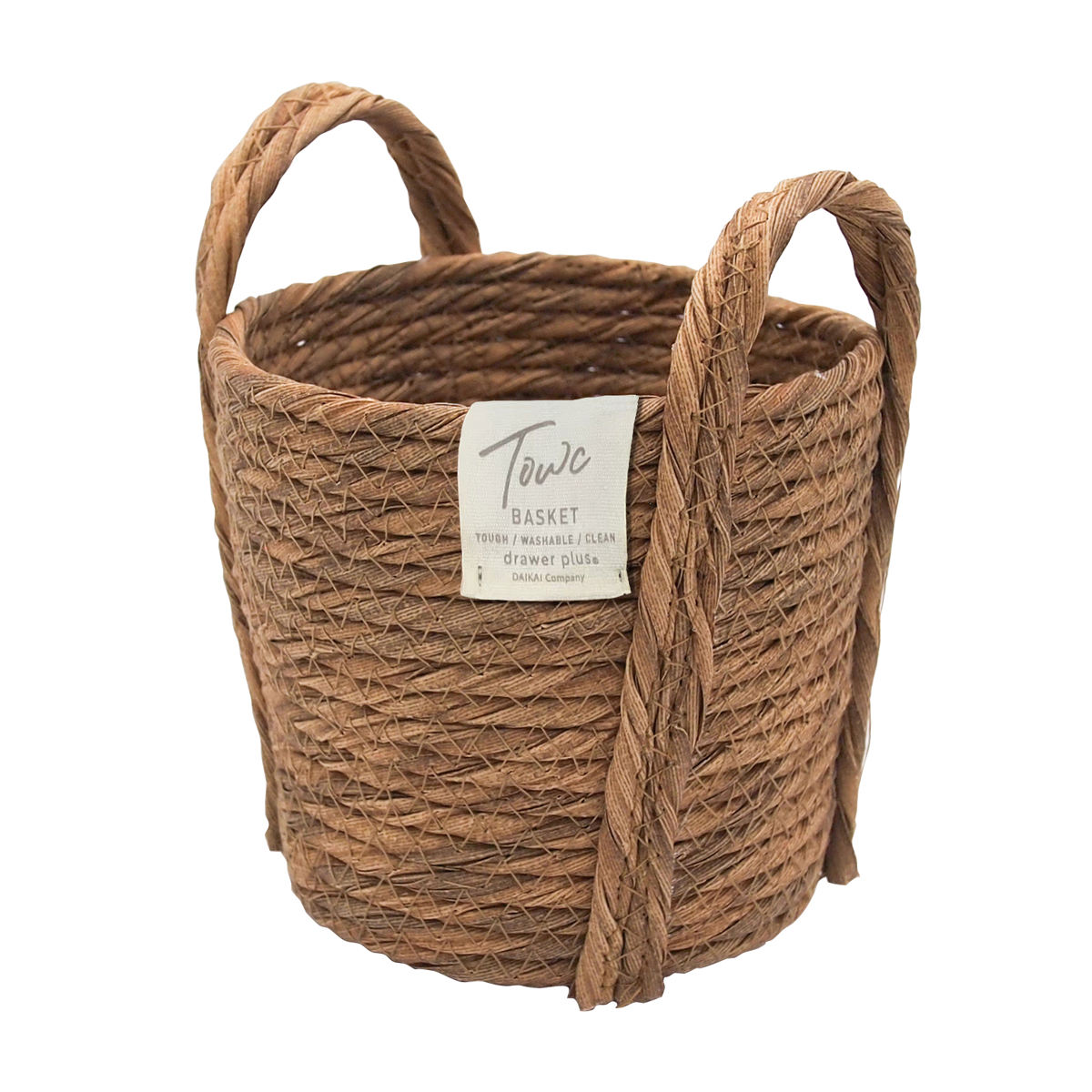 鉢カバーモネ フェイクPE バスケットラウンド S ( プランターカバー ポットカバー かご カゴ バスケット 収納カゴ 小物収納 手編み 観葉植物 鉢植え 花 室内 小物入れ おしゃれポット 鉢ポット 水洗い 植木鉢カバー 4号鉢 丸型 ) 【ブラウン】 ブラウン