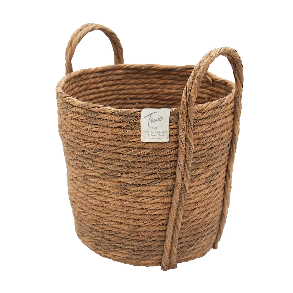 鉢カバーモネ フェイクPE バスケットラウンド M ( プランターカバー ポットカバー かご カゴ バスケット 収納カゴ 小物収納 手編み 観葉植物 鉢植え 花 室内 小物入れ 鉢ポット 水洗い 植木鉢カバー 5号鉢 6号鉢 丸型 ) 【ブラウン】 ブラウン