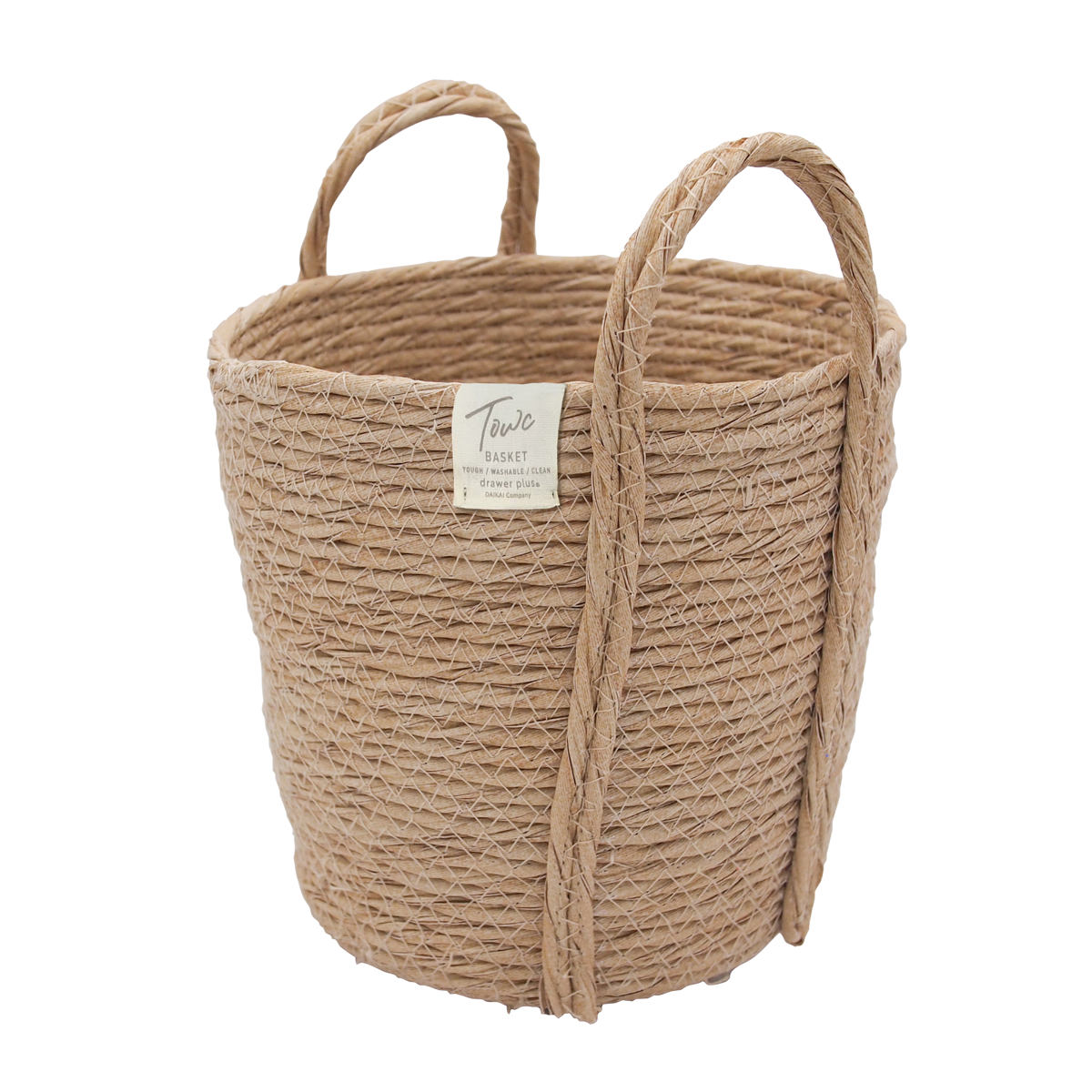 鉢カバーモネ フェイクPE バスケットラウンド M ( プランターカバー ポットカバー かご カゴ バスケット 収納カゴ 小物収納 手編み 観葉植物 鉢植え 花 室内 小物入れ 鉢ポット 水洗い 植木鉢カバー 5号鉢 6号鉢 丸型 ) 【ナチュラル】 ナチュラル