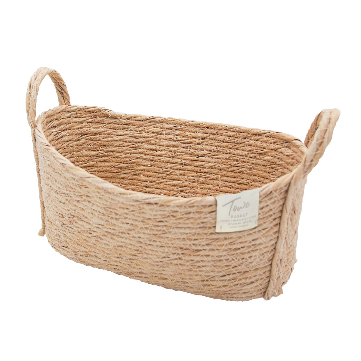 鉢カバーモネ フェイクPE バスケットオーバル S ( プランターカバー ポットカバー かご カゴ バスケット 収納カゴ 小物収納 手編み 観葉植物 鉢植え 花 室内 小物入れ おしゃれポット 鉢ポット 水洗い 植木鉢カバー 楕円型 ) 【ナチュラル】 ナチュラル