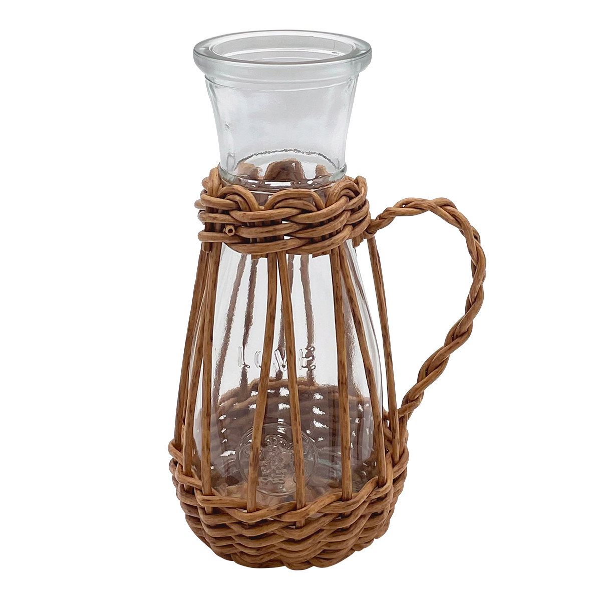 花瓶 ヴァス フェイクPE 柳フラワーベース ハンドル型 L ( 花ビン 花びん 花器 ベース フラワーベース フラワー 花 飾る 花入れ ガラス ガラス製 クリア 透明 おしゃれ 洗える 天然素材風 持ち手付き 一輪挿し )