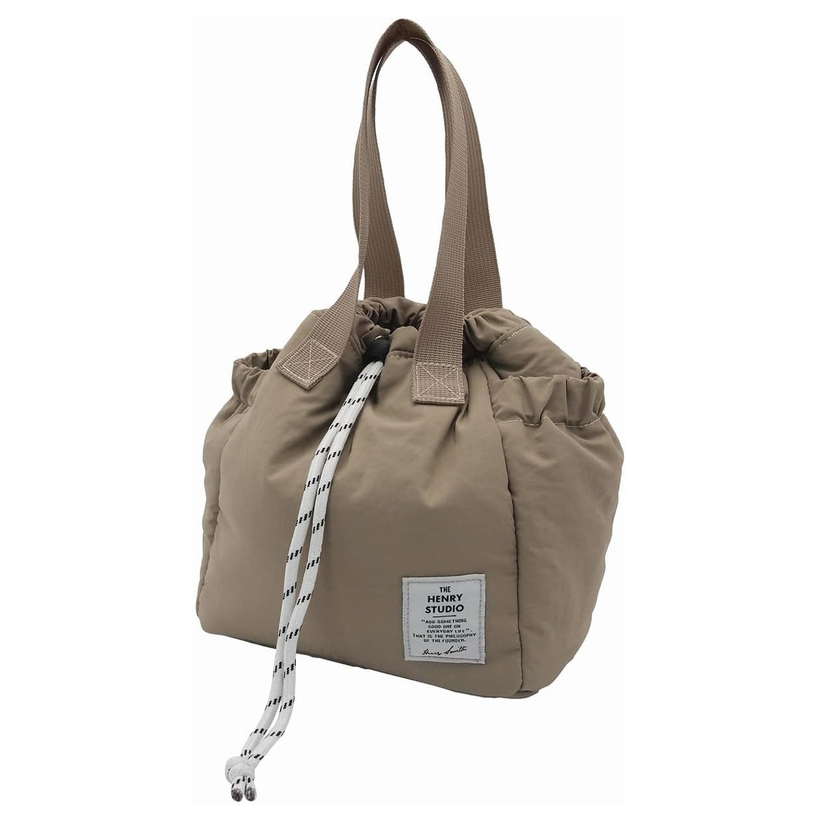 ランチバッグ ヘンリースタジオ 巾着にもなるランチバッグ 保冷 ( 保冷バッグ 保冷ランチバッグ 保温 弁当袋 お弁当袋 巾着 おしゃれ お弁当箱 弁当 袋 ランチ マチ付き お弁当入れ エコバッグ サブバッグ 大人 ) 【ベージュ】 ベージュ